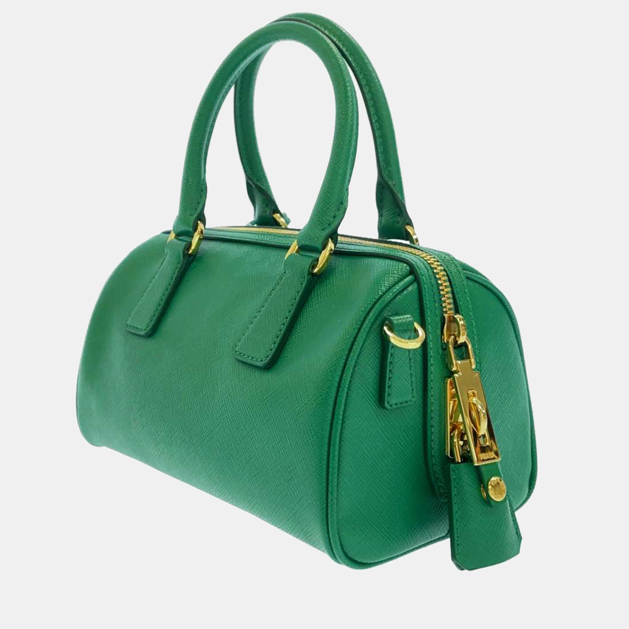 

Prada Green Leather Saffiano Leather Mini Bowling Bag