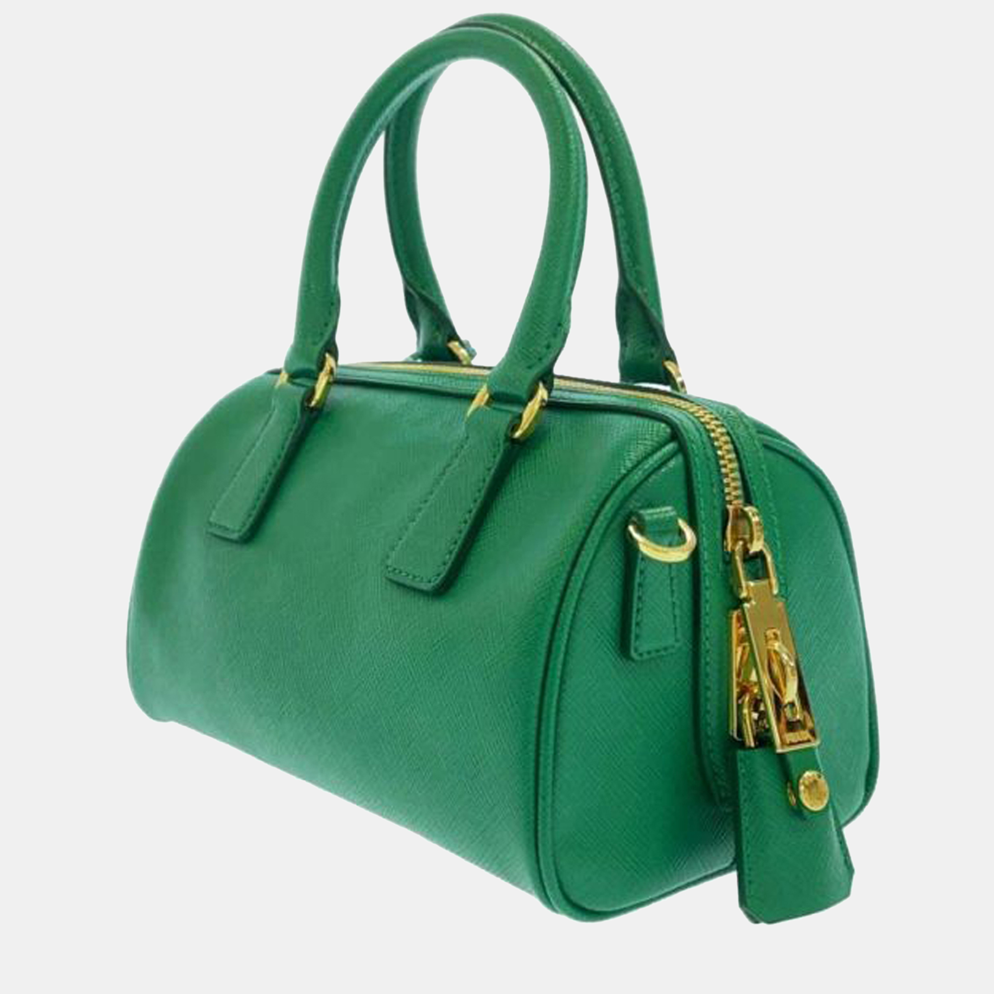 

Prada Green Saffiano Leather Top Handle Bag