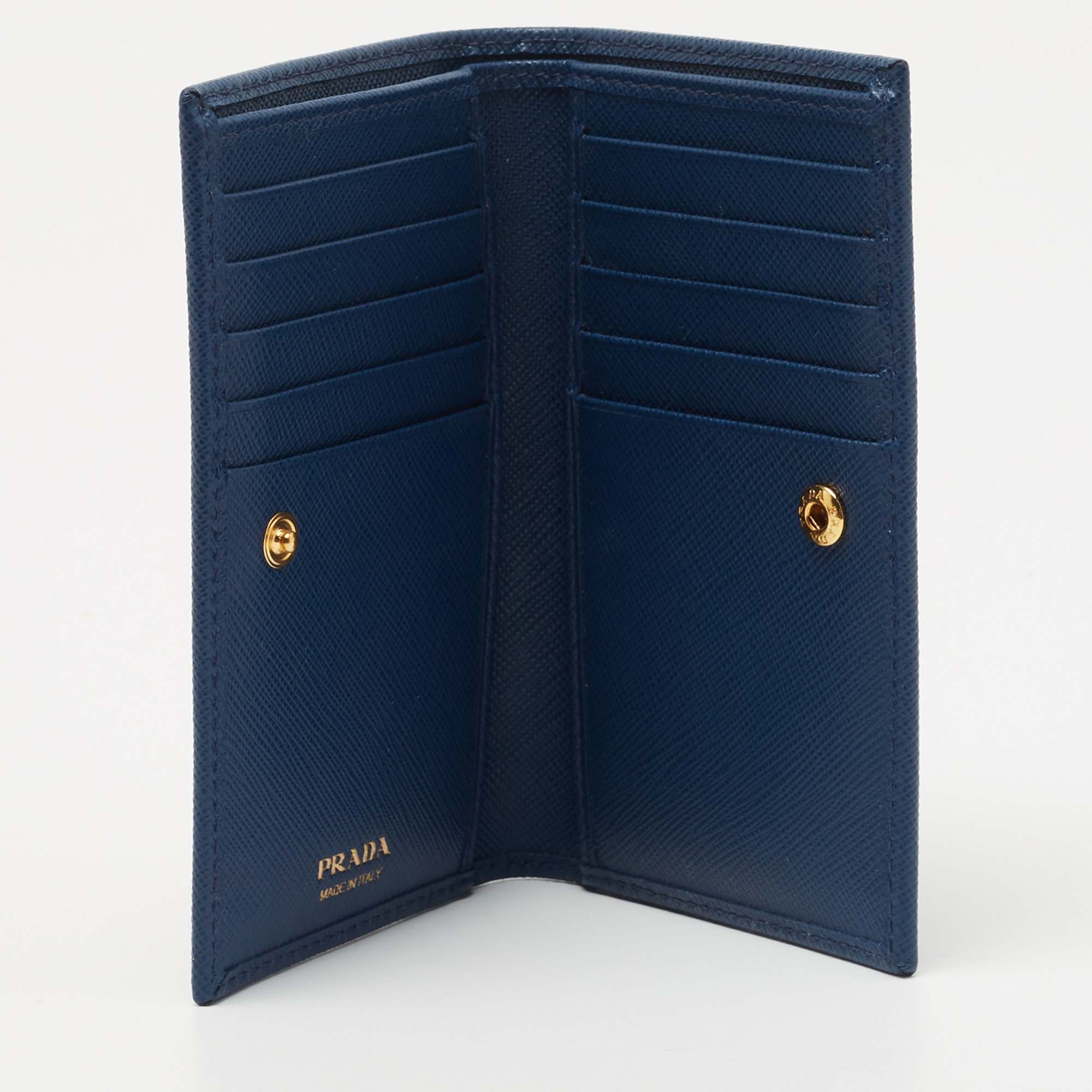 

Prada Blue Saffiano Leather Bifold Card Case