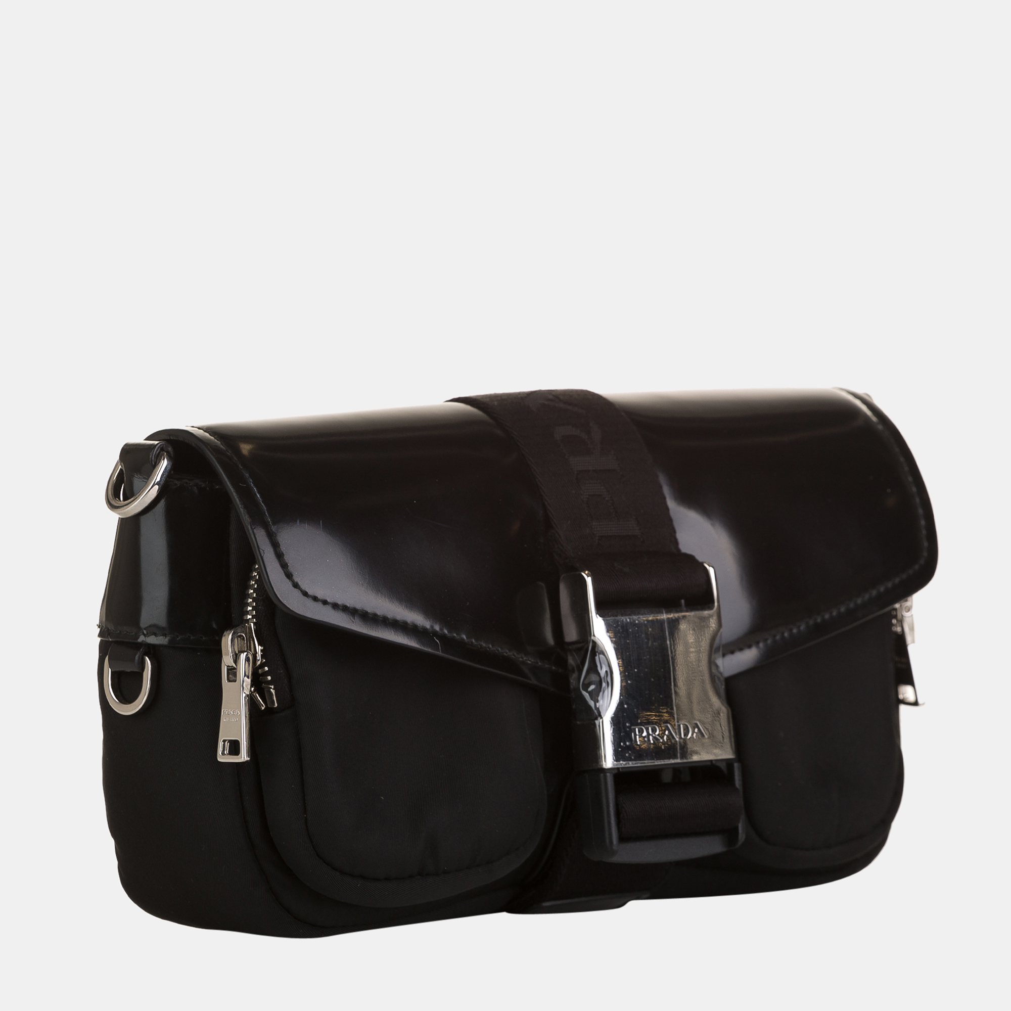 

Prada Black Re Nylon Spazzolato Pocket Crossbody Bag