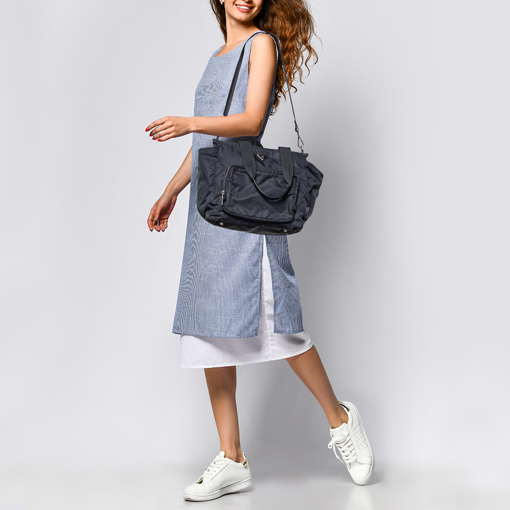 

Prada Navy Blue Nylon Tessuto Diaper Bag
