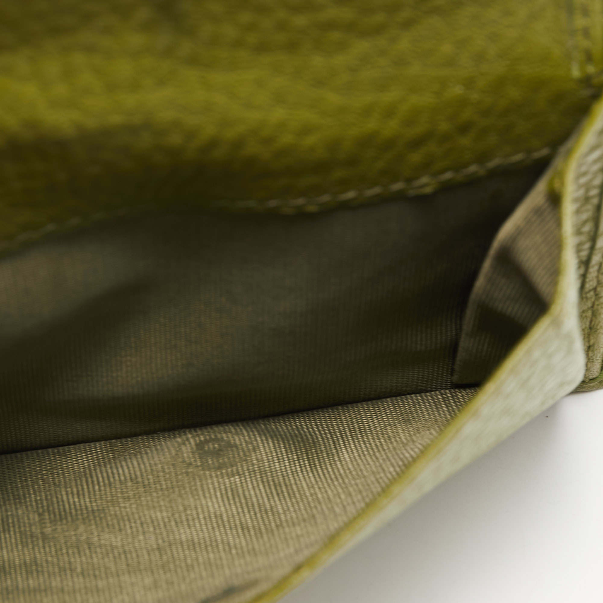 

Prada Green Daino Leather Bifold Card Case