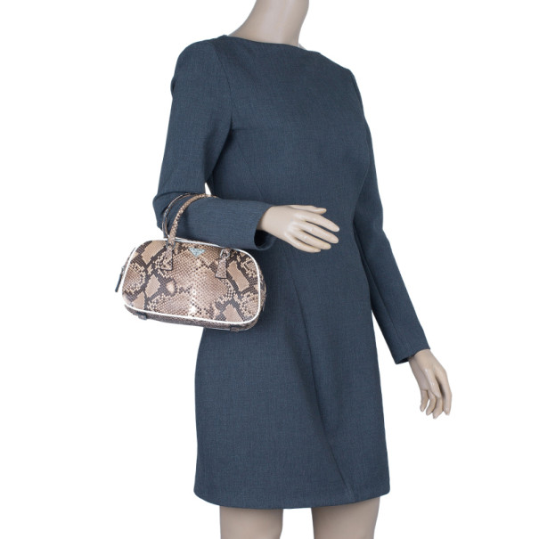 

Prada Brown Python Mini Satchel