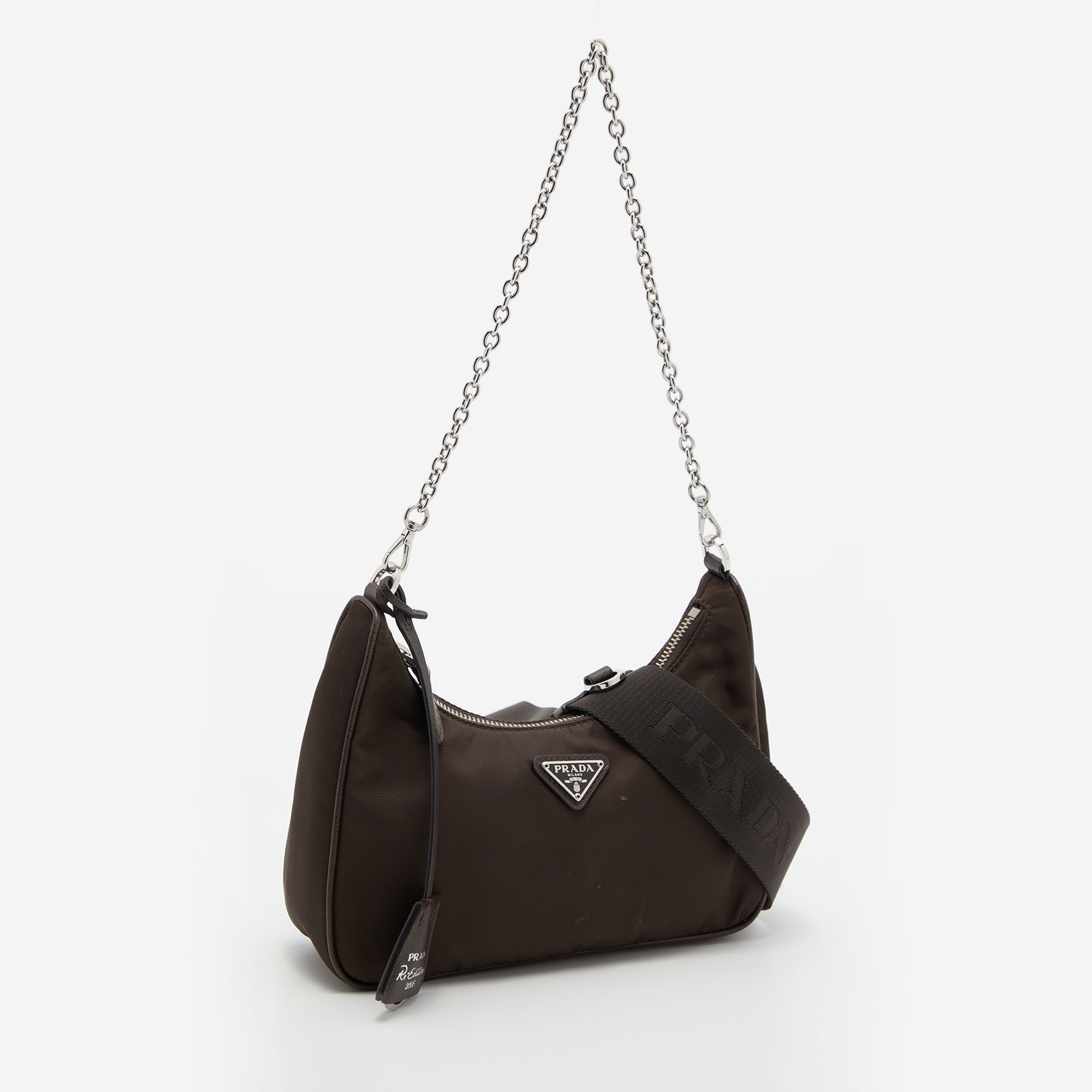 Prada Brown Nylon and Leather Re-Edition 2005 Shoulder Bag Prada | TLC