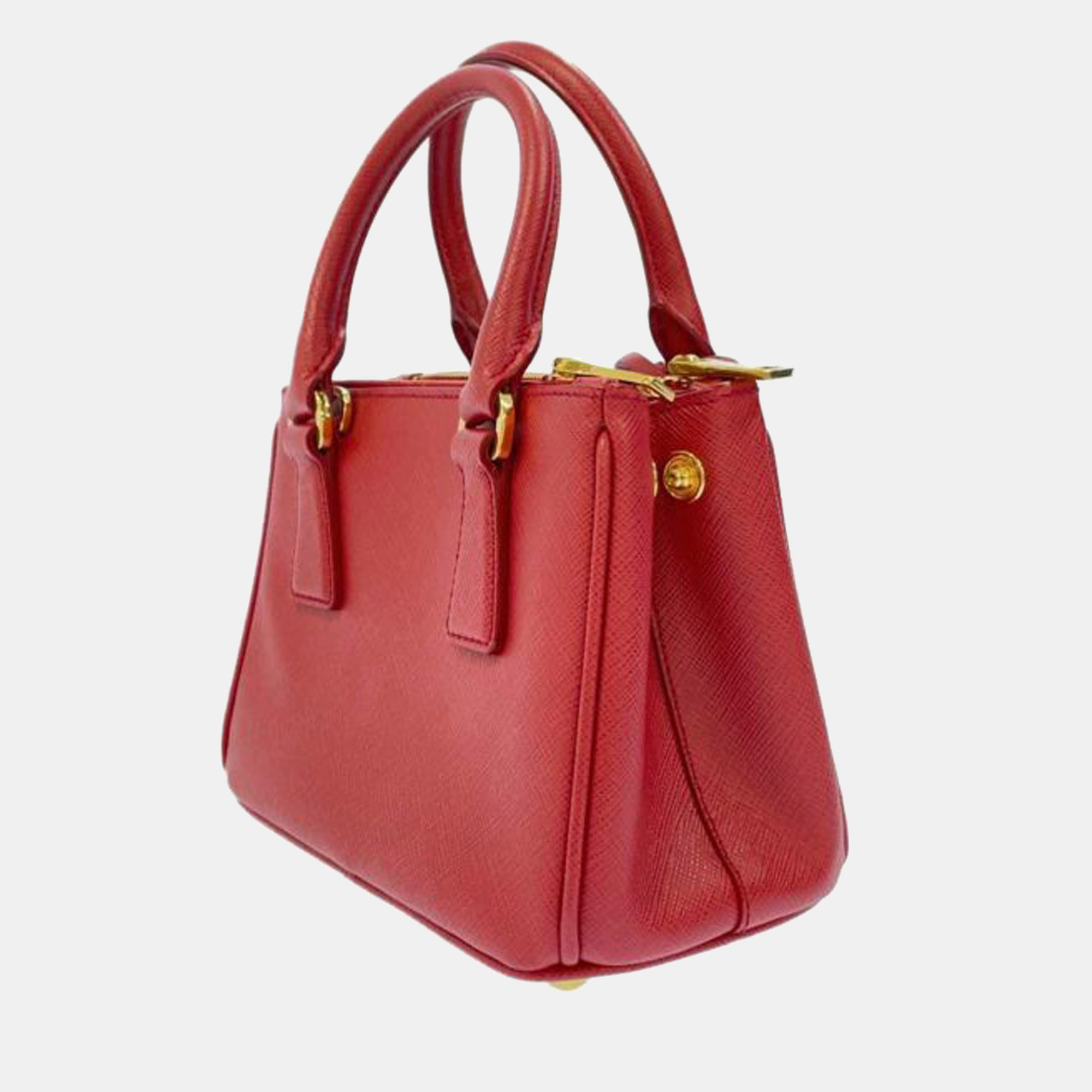 

Prada Red Mini Saffiano Lux Galleria Double Zip