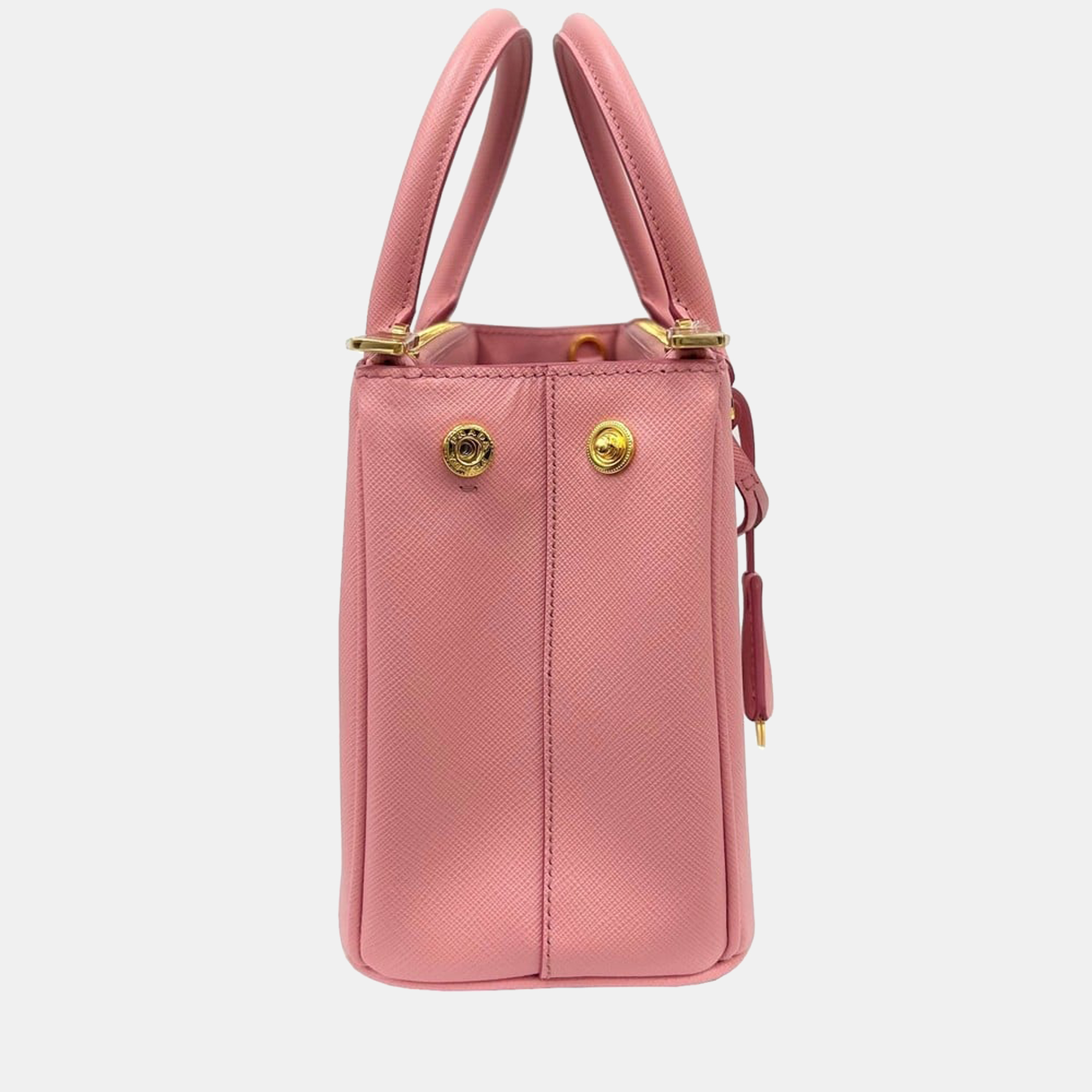 

Prada Pink Leather Small Saffiano Lux Double Zip Galleria Tote Bag