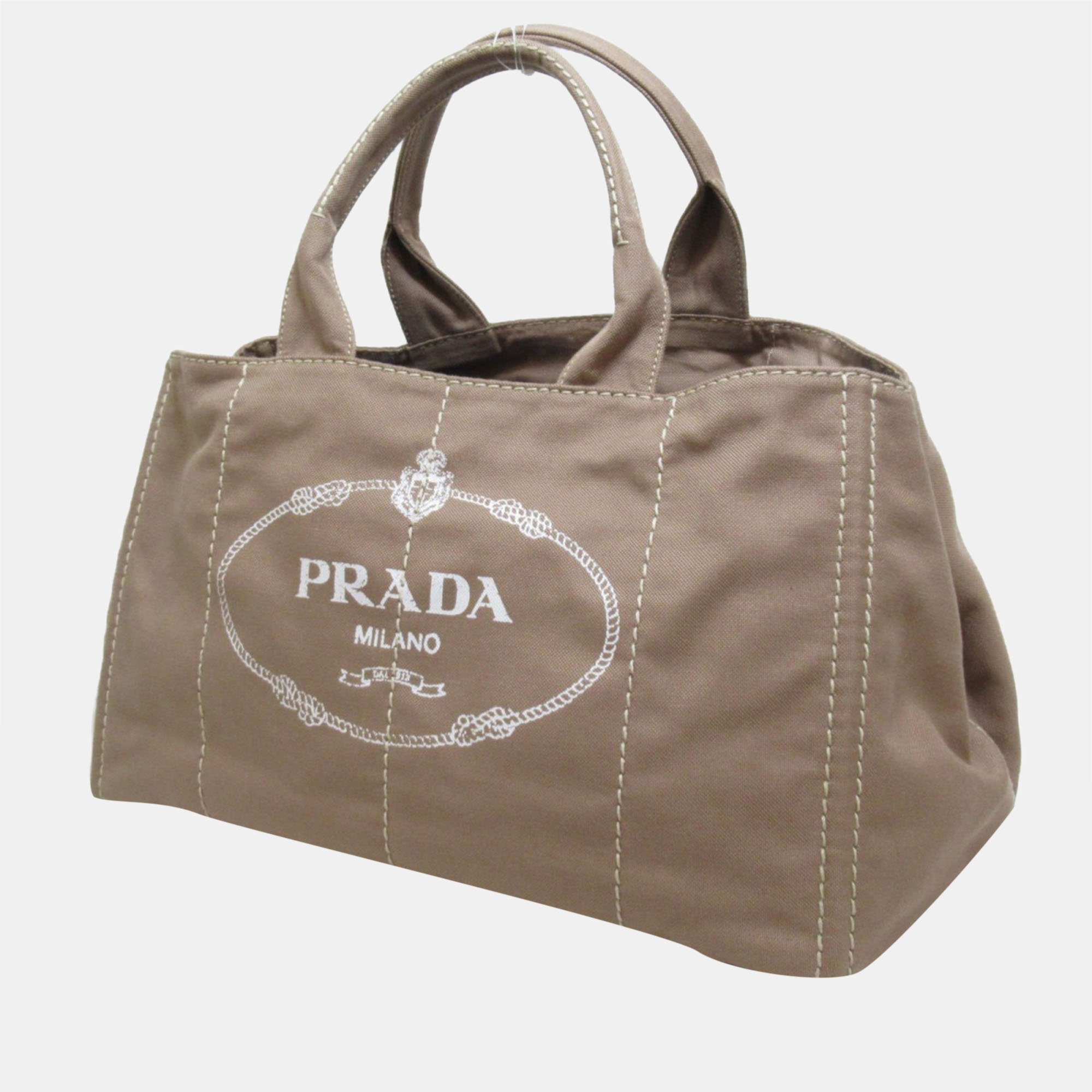 

Prada Brown Canvas Canapa Logo Tote Bag