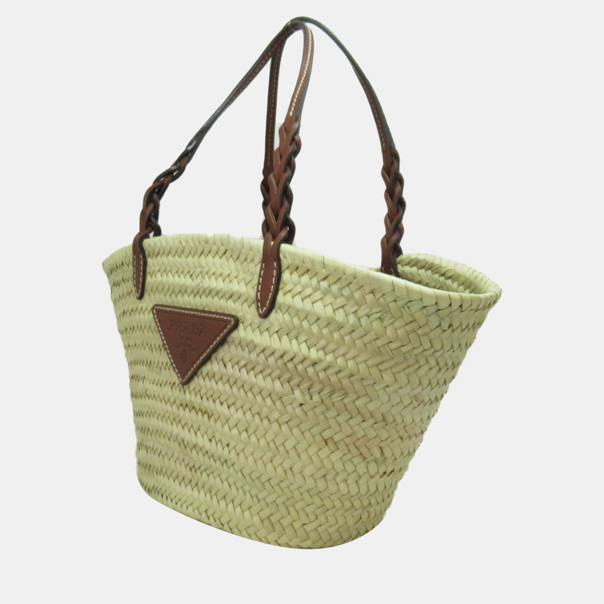 

Prada Beige Natural Material Raffia Basket Tote Bag