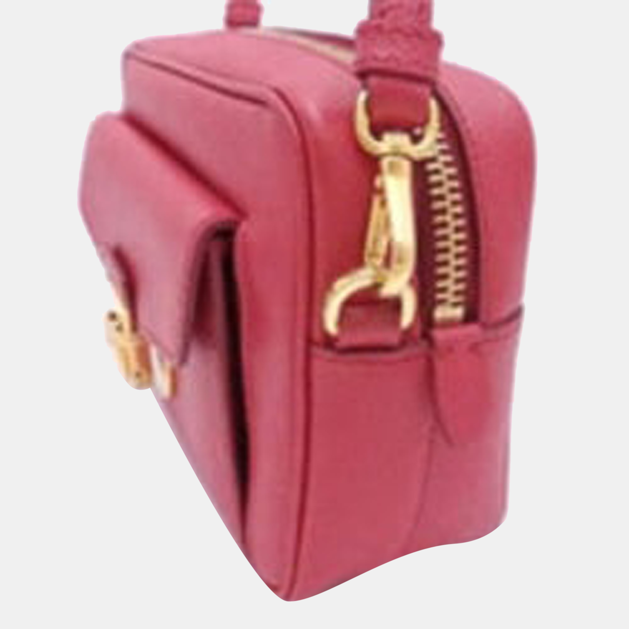 

Prada Pink Saffiano Leather Small Pushlock Pocket Camera Bag