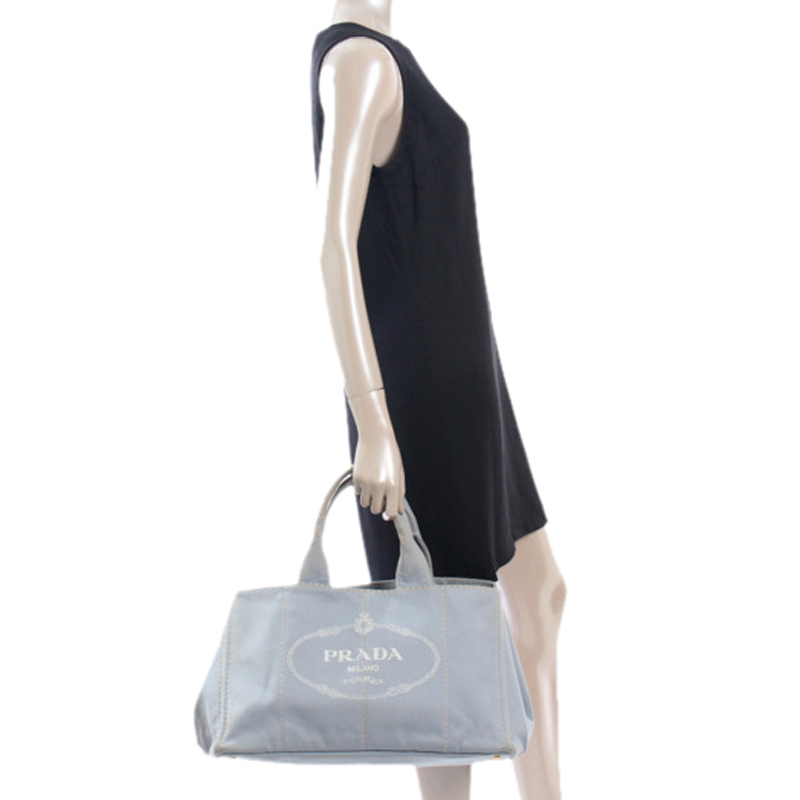 

Prada Grey Canvas Tote Bag, Blue