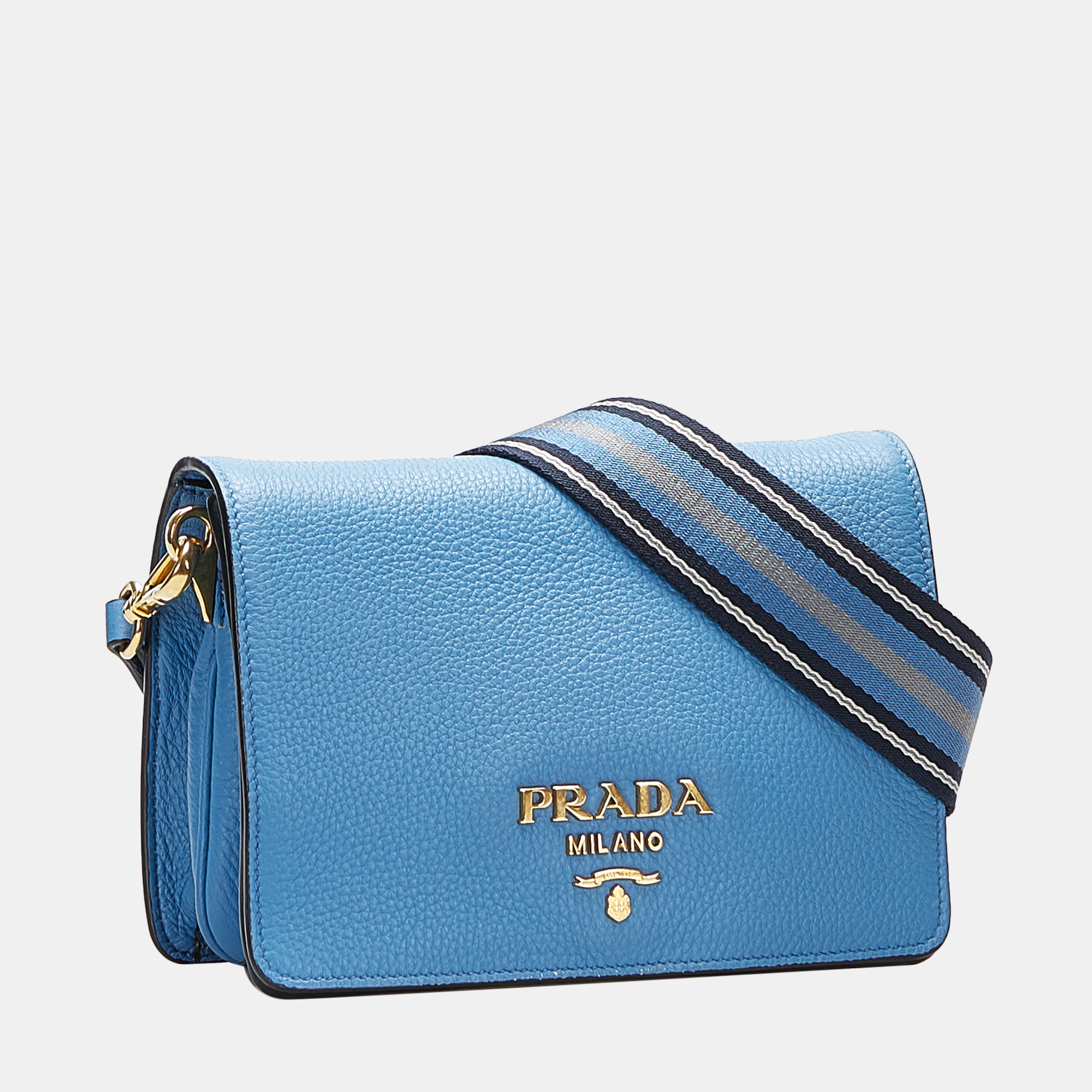 

Prada Vitello Daino Flap Crossbody, Blue
