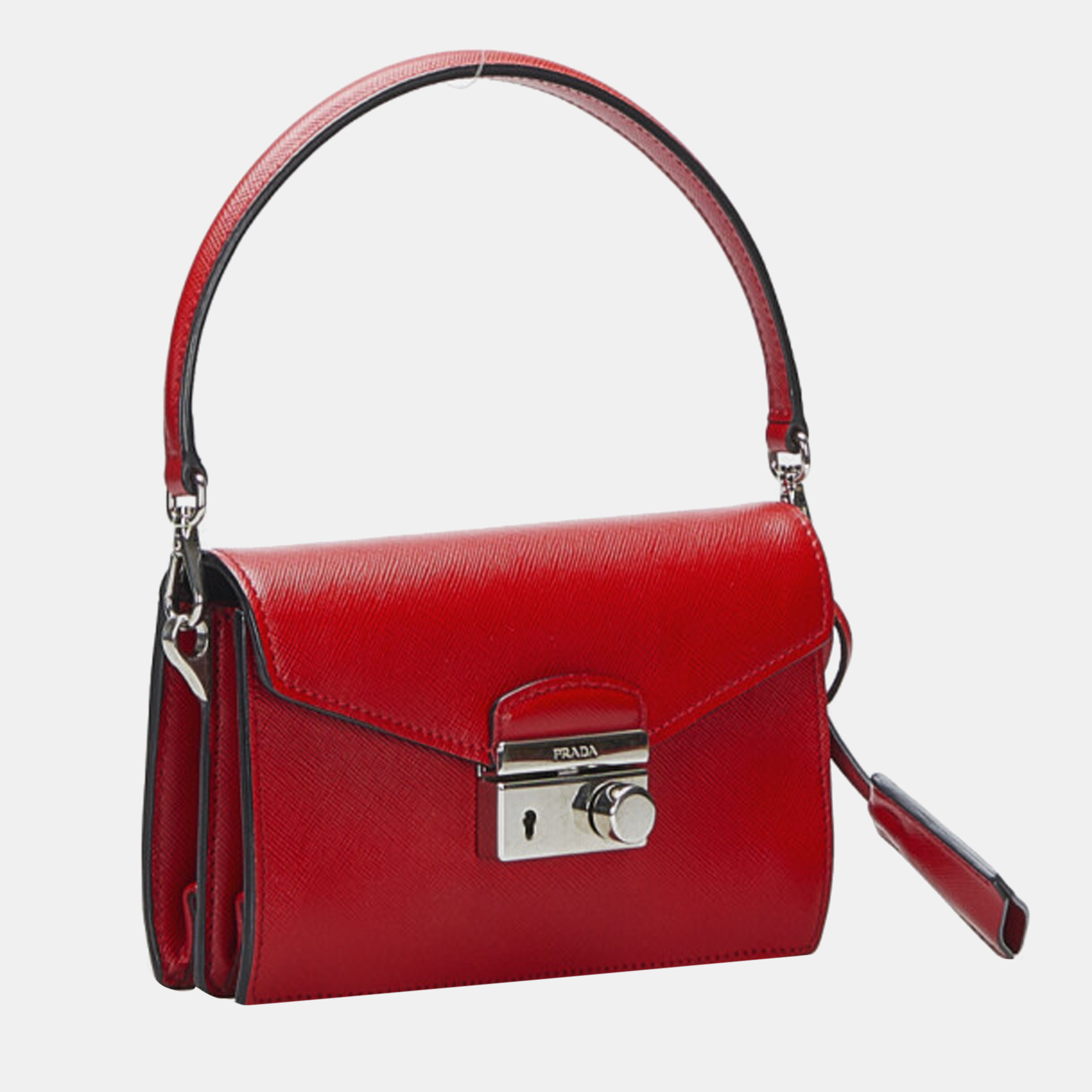 

Prada Red Saffiano Leather Sound Flap Bag