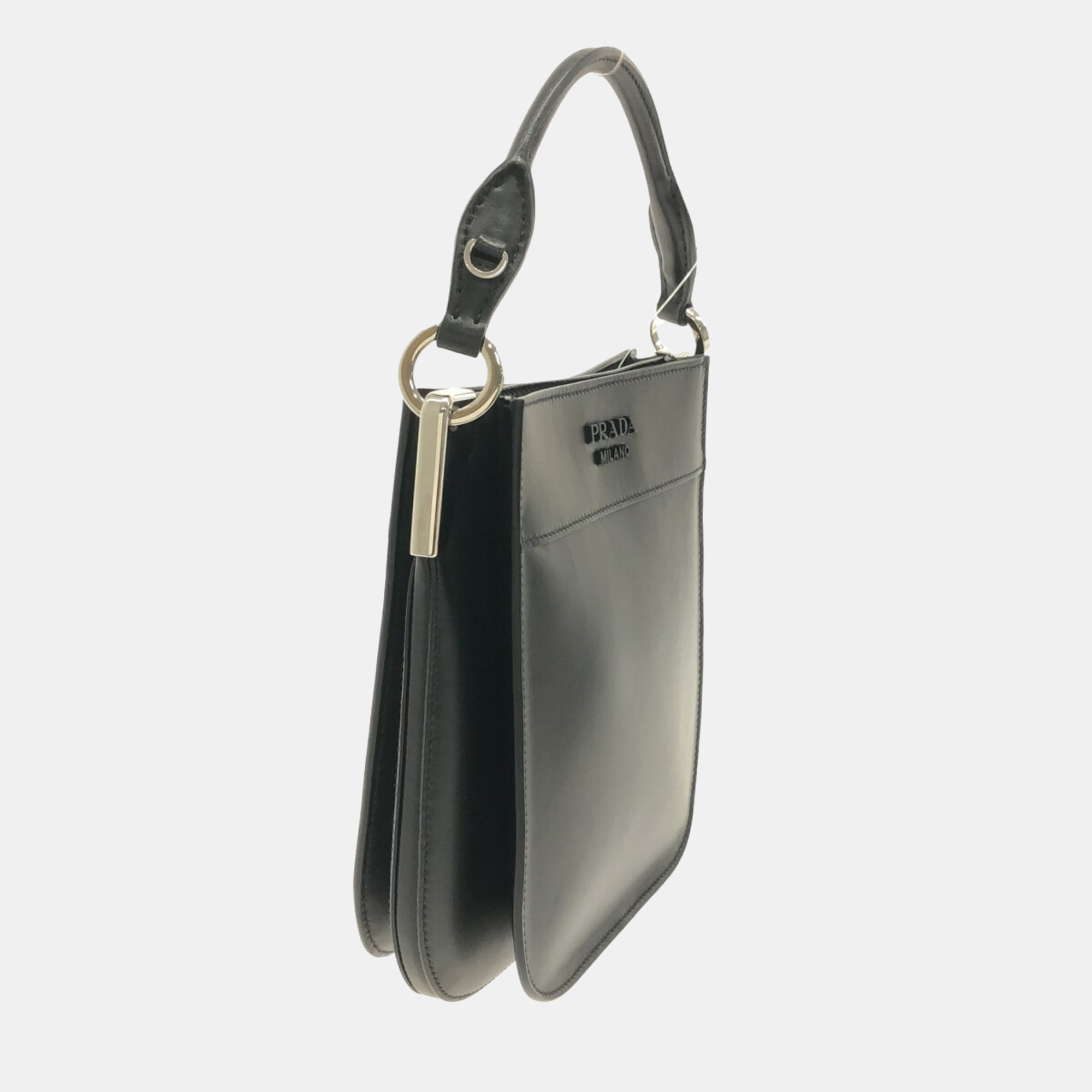

Prada Black Leather City Calf Margit Shoulder Bag