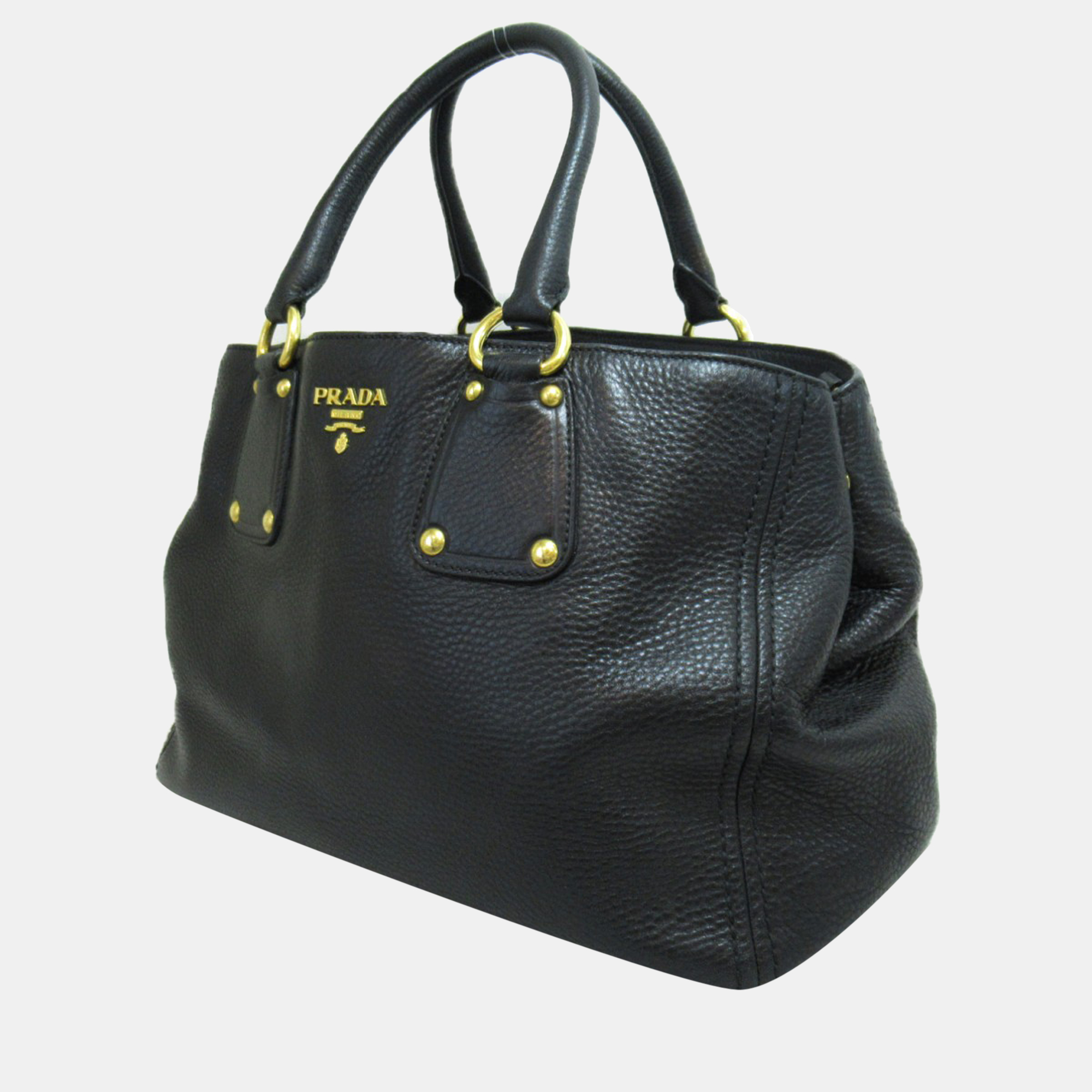 

Prada Black Leather Vitello Danio Tote Bag
