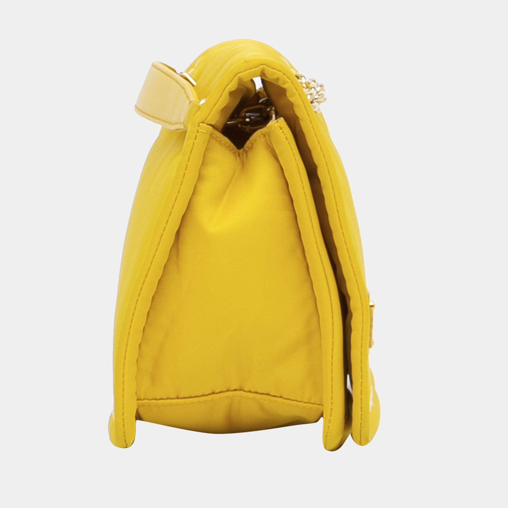 

Prada Yellow Tessuto Chain Flap Bag