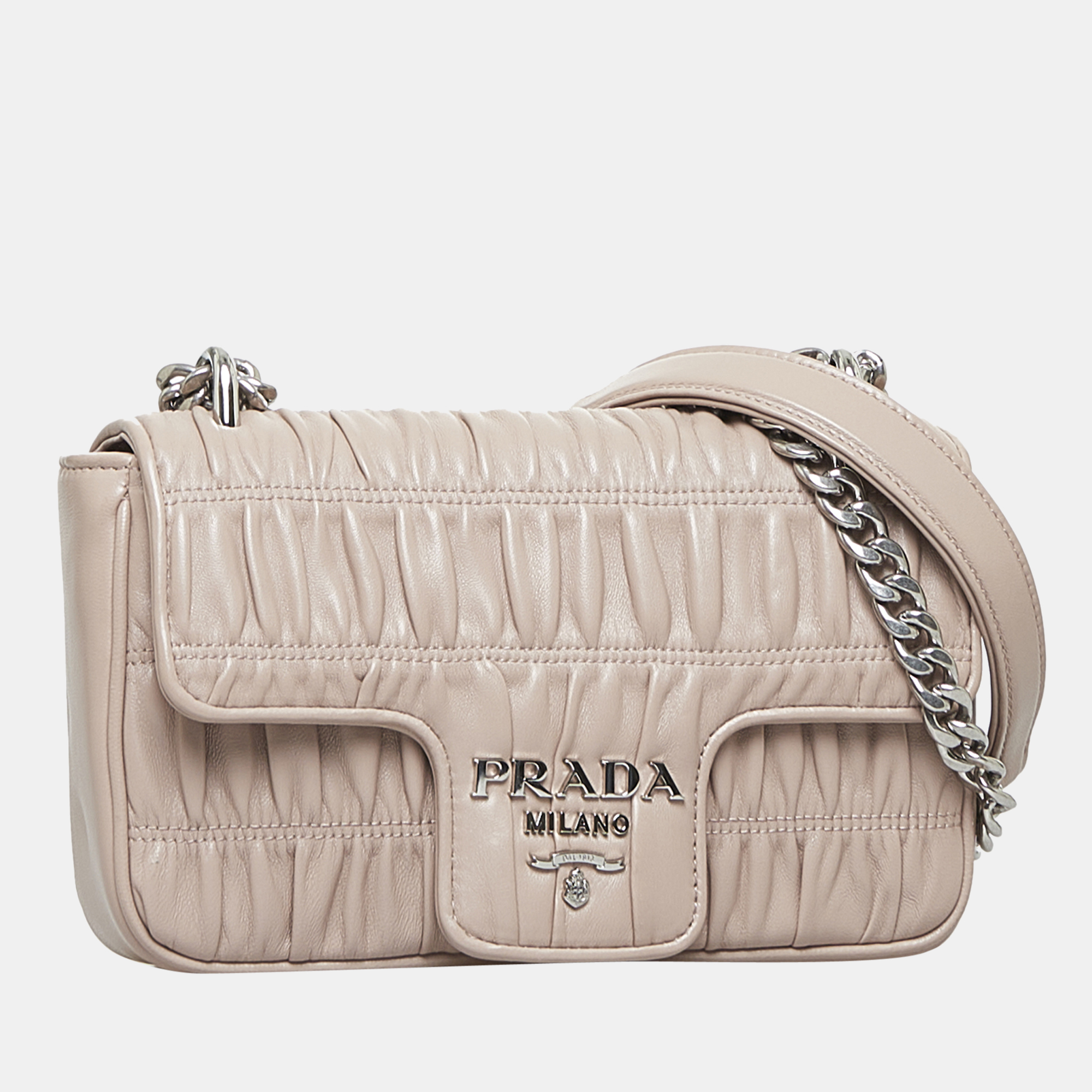 

Prada Beige/Brown Nappa Gaufre Chain Flap Bag
