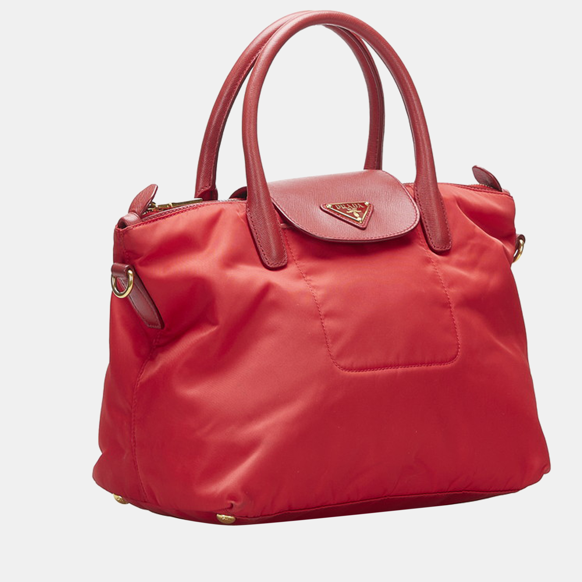 

Prada Red Canvas Tessuto Satchel Bag