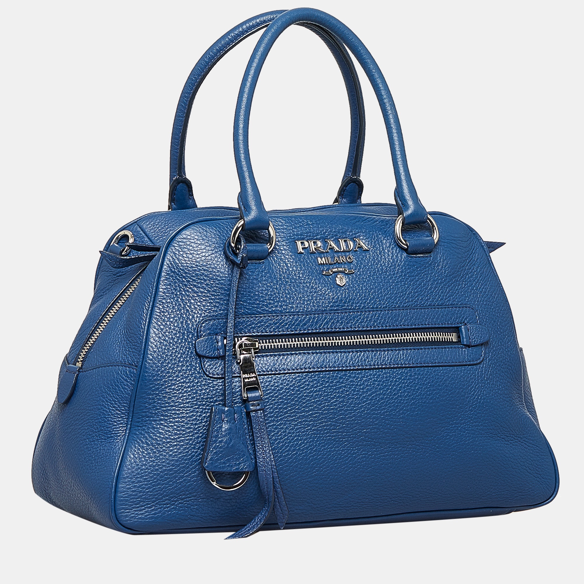 

Prada Blue Vitello Daino Satchel