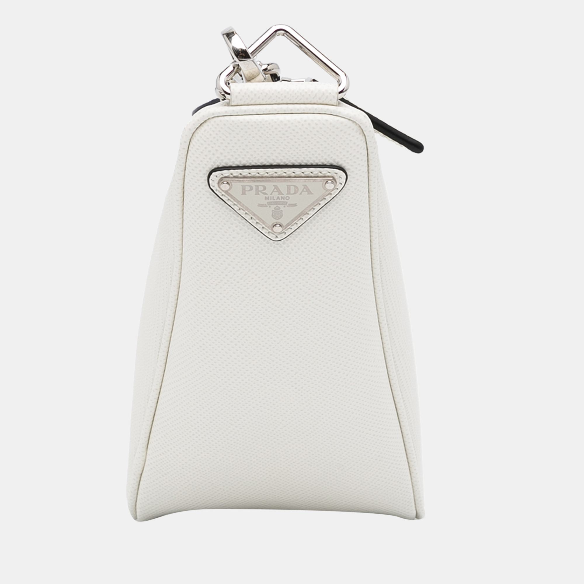 

Prada White Saffiano Cuir Triangle Crossbody Bag