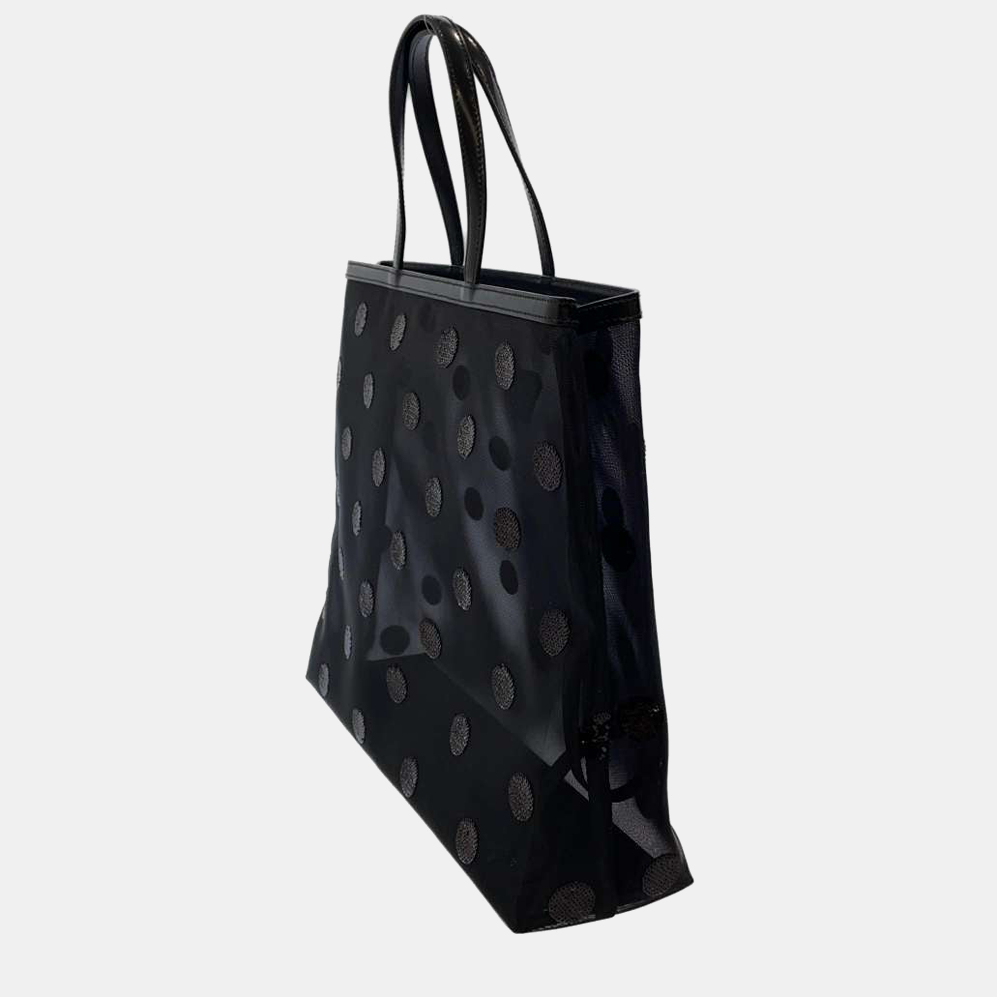 

Prada Black Mesh Polka Dot Tote Bag