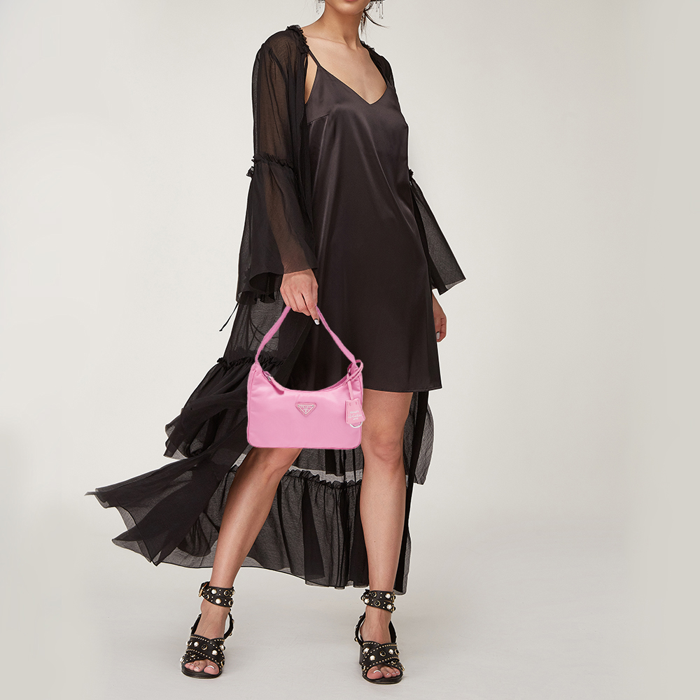 

Prada Pink Nylon Mini Re-Edition 2000 Shoulder Bag