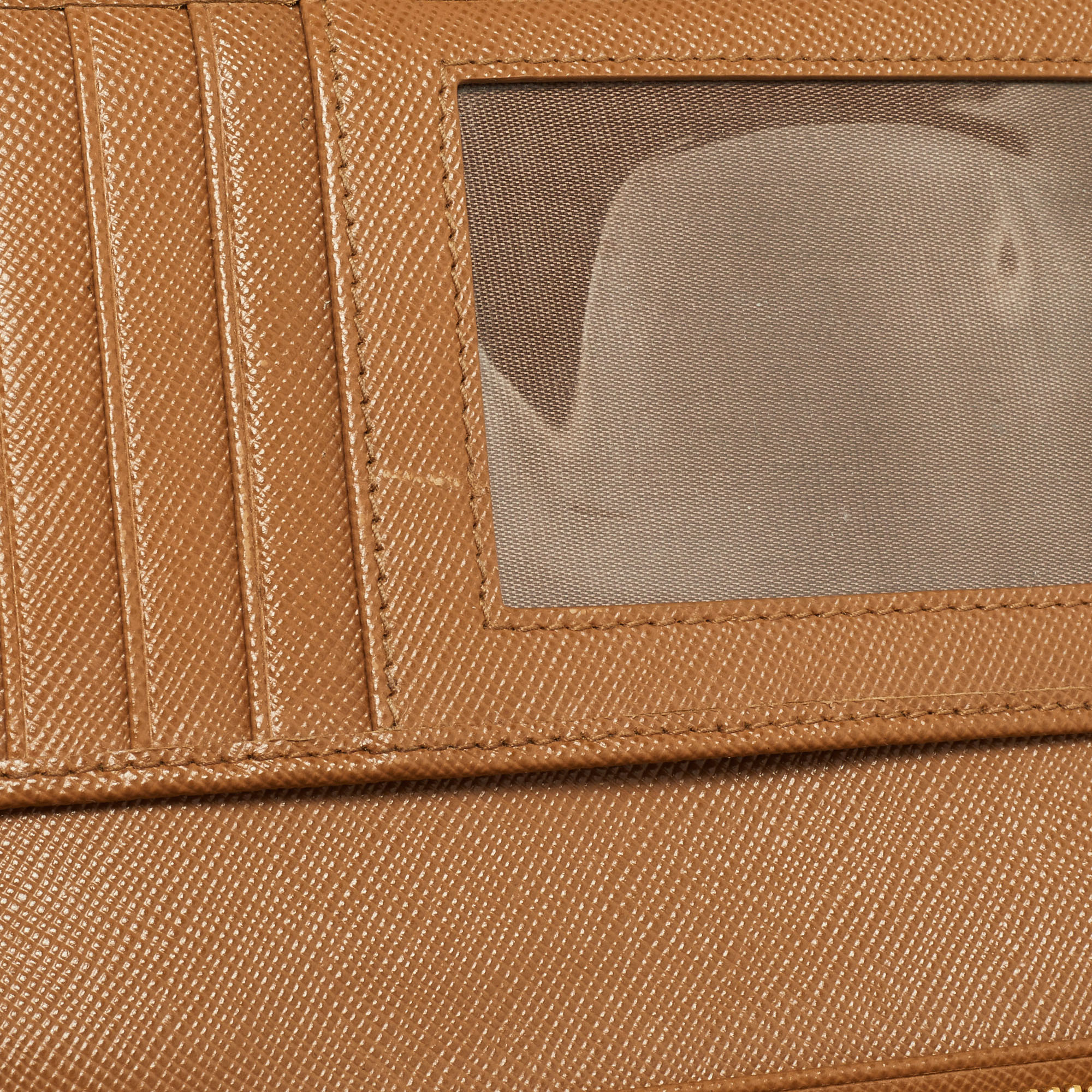 

Prada Tan Saffiano Lux Leather Flap Continental Wallet
