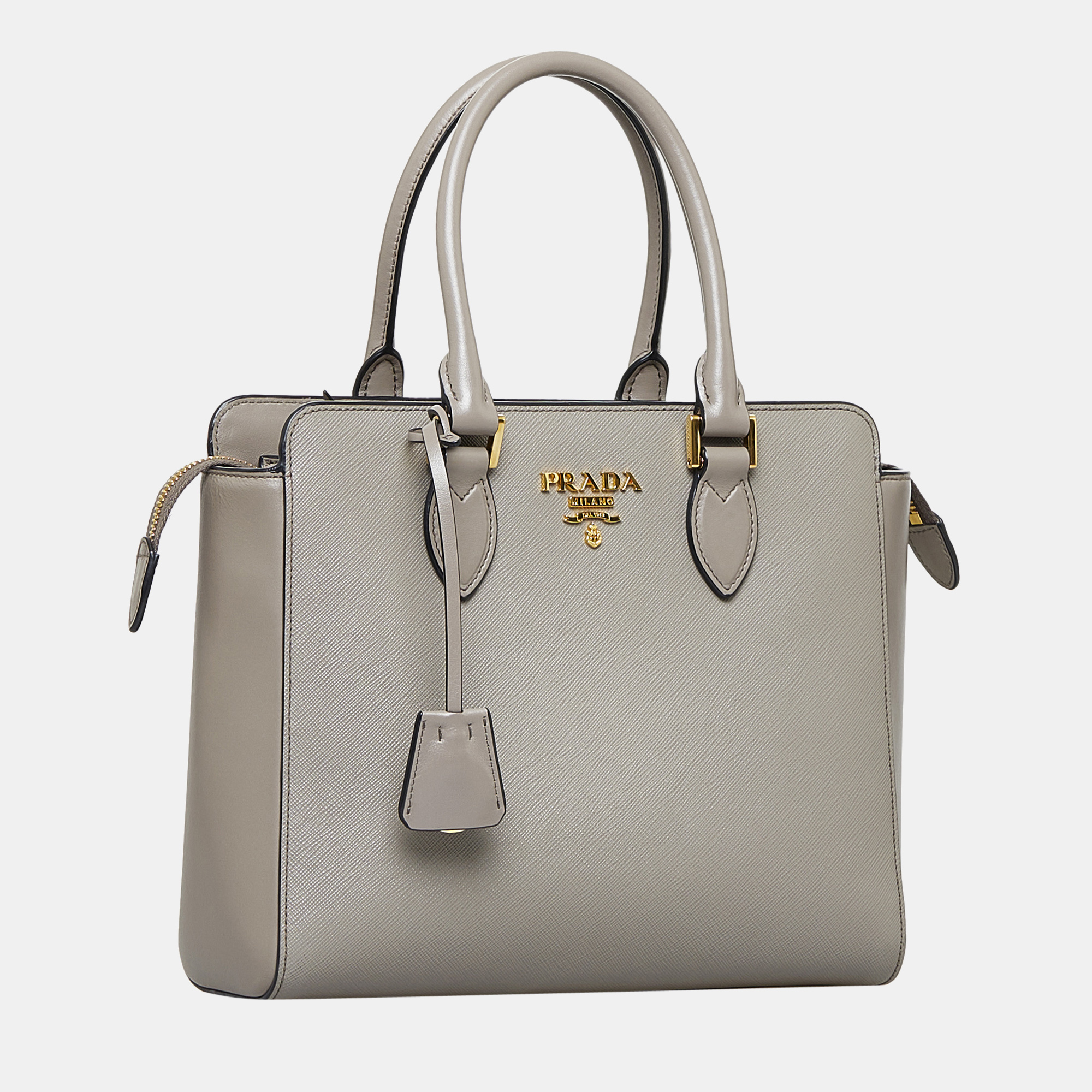 

Prada Grey Saffiano Soft Satchel