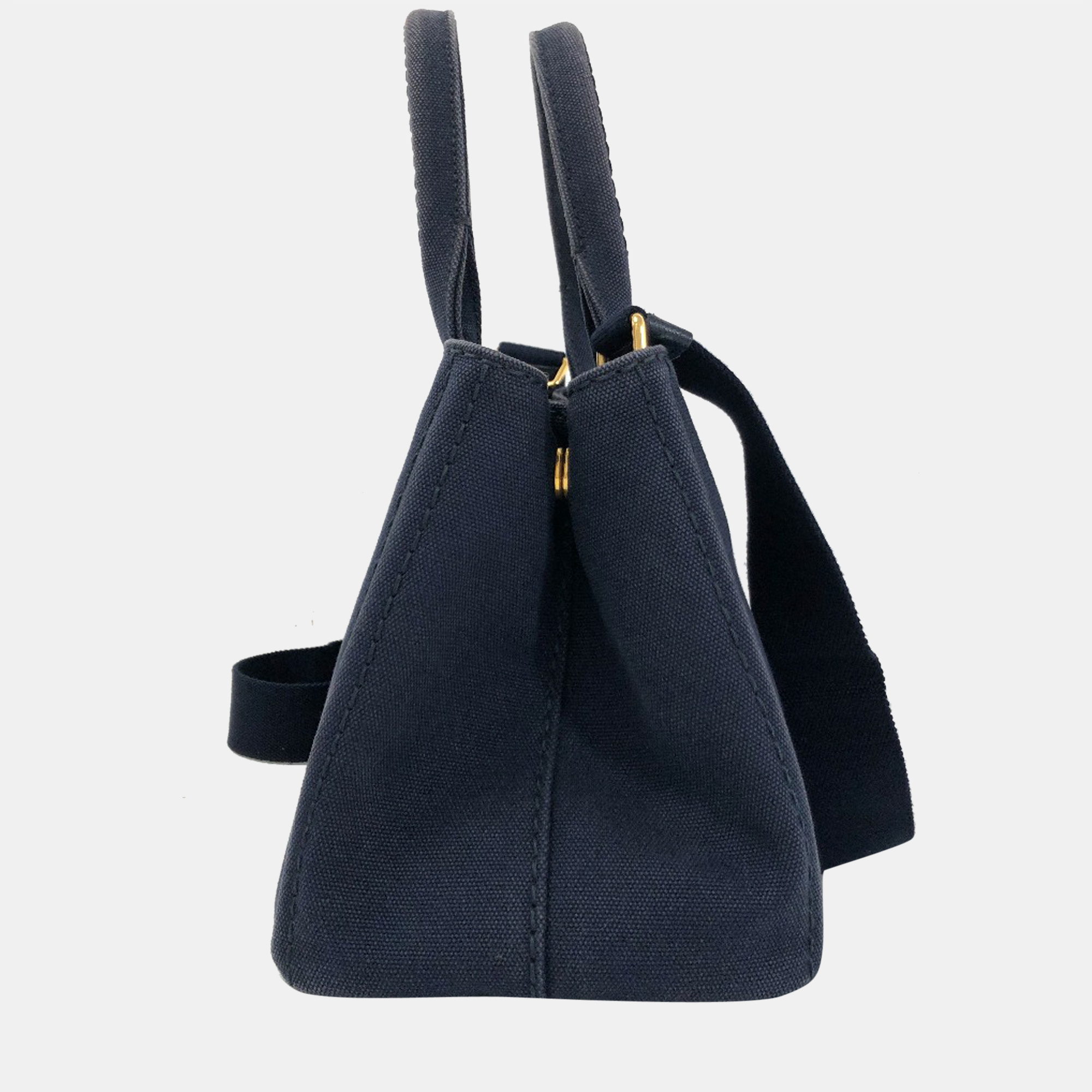 

Prada Blue Canvas Small Canapa Tote Bag