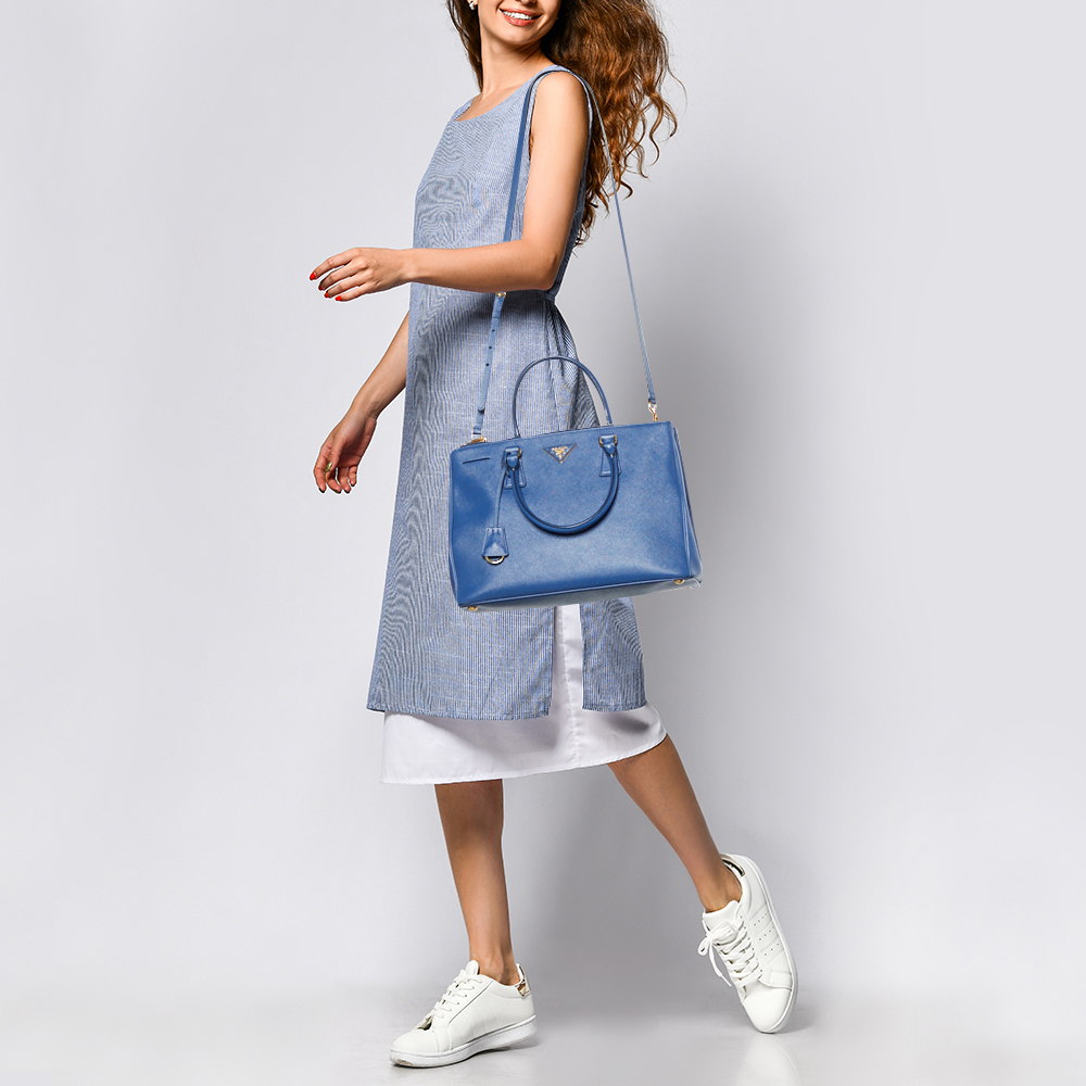 

Prada Blue Saffiano Lux Leather  Galleria Tote
