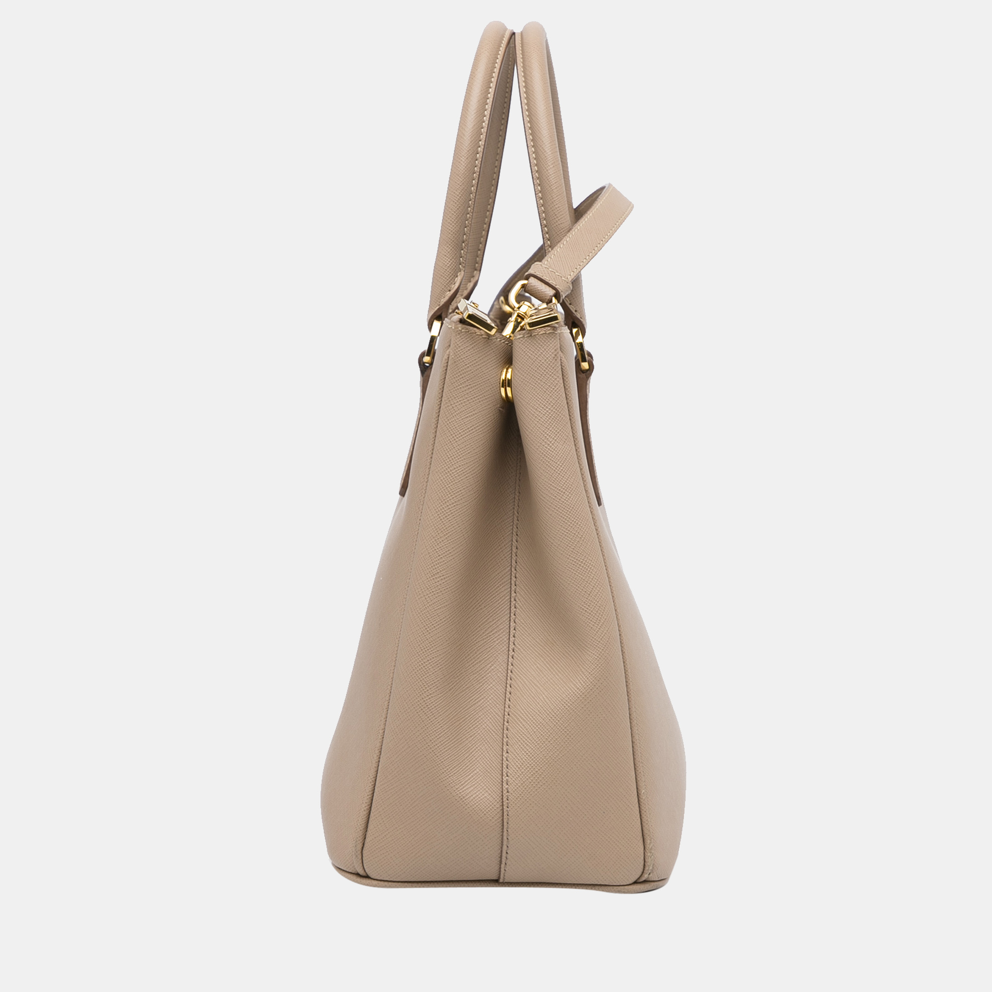 

Prada Beige/Brown Saffiano Lux Galleria Double Zip