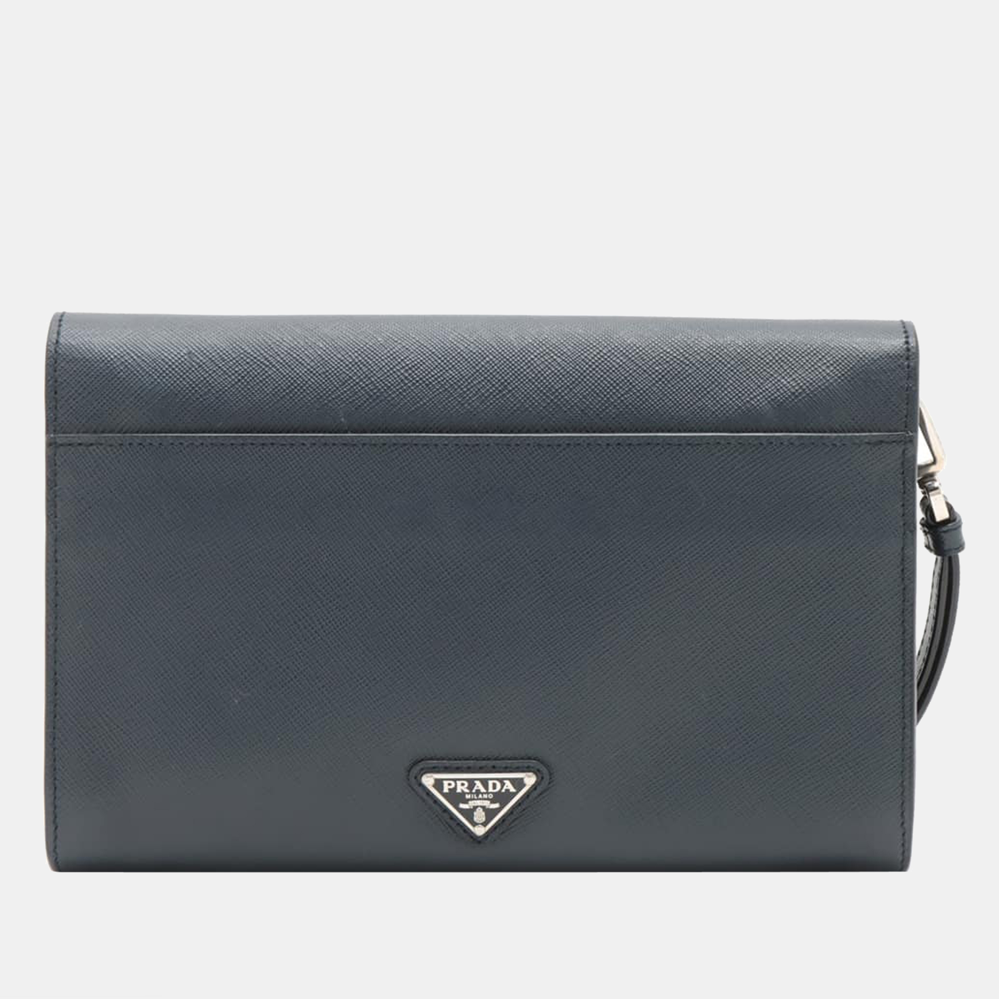 

Prada Saffiano Leather Second bag Navy blue