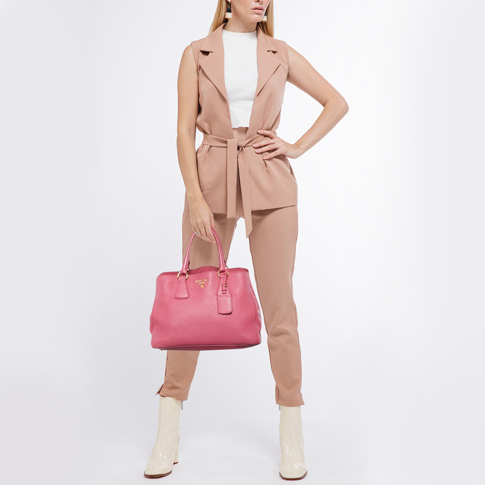 

Prada Pink Vitello Daino Leather Medium Tote