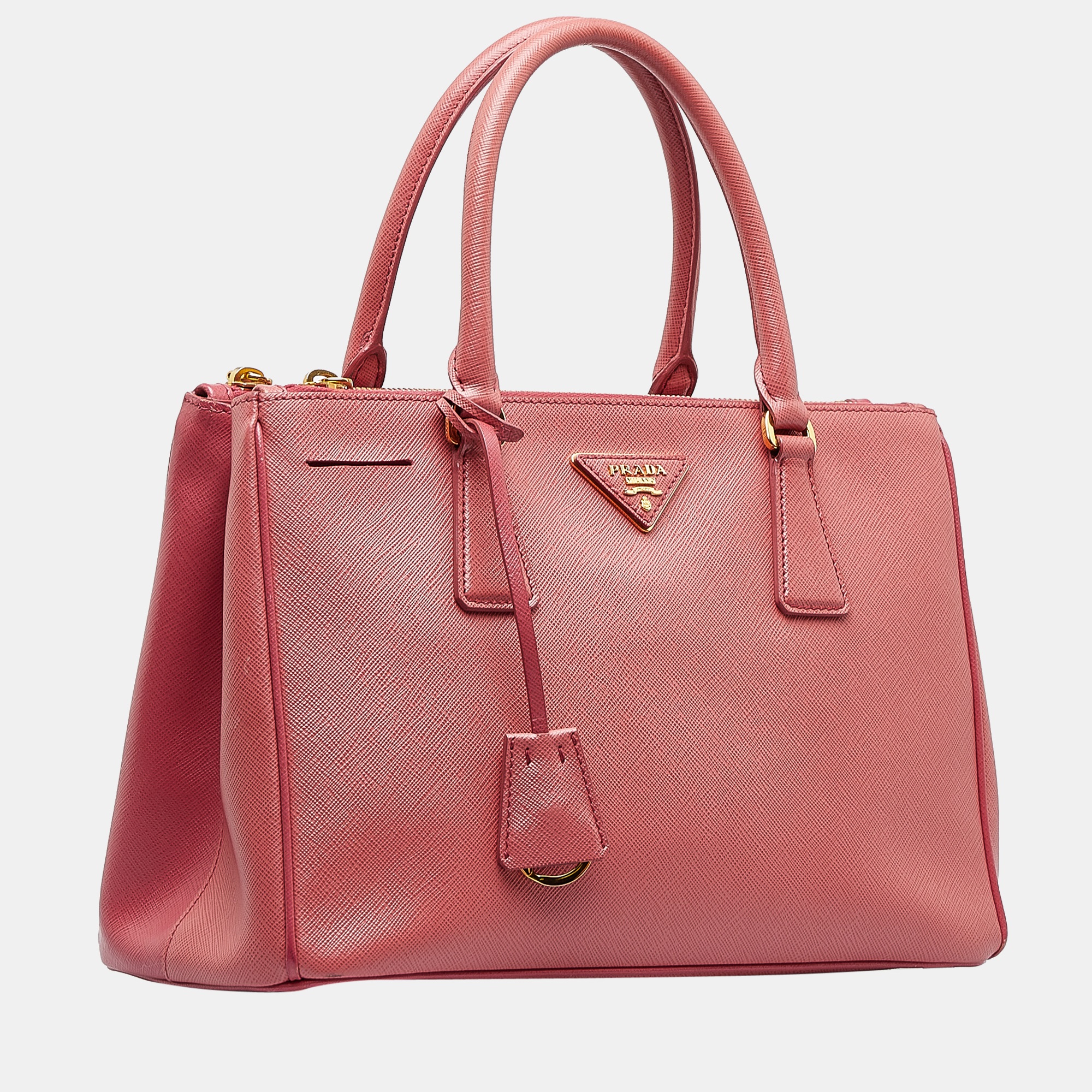 

Prada Pink Small Saffiano Galleria Double Zip