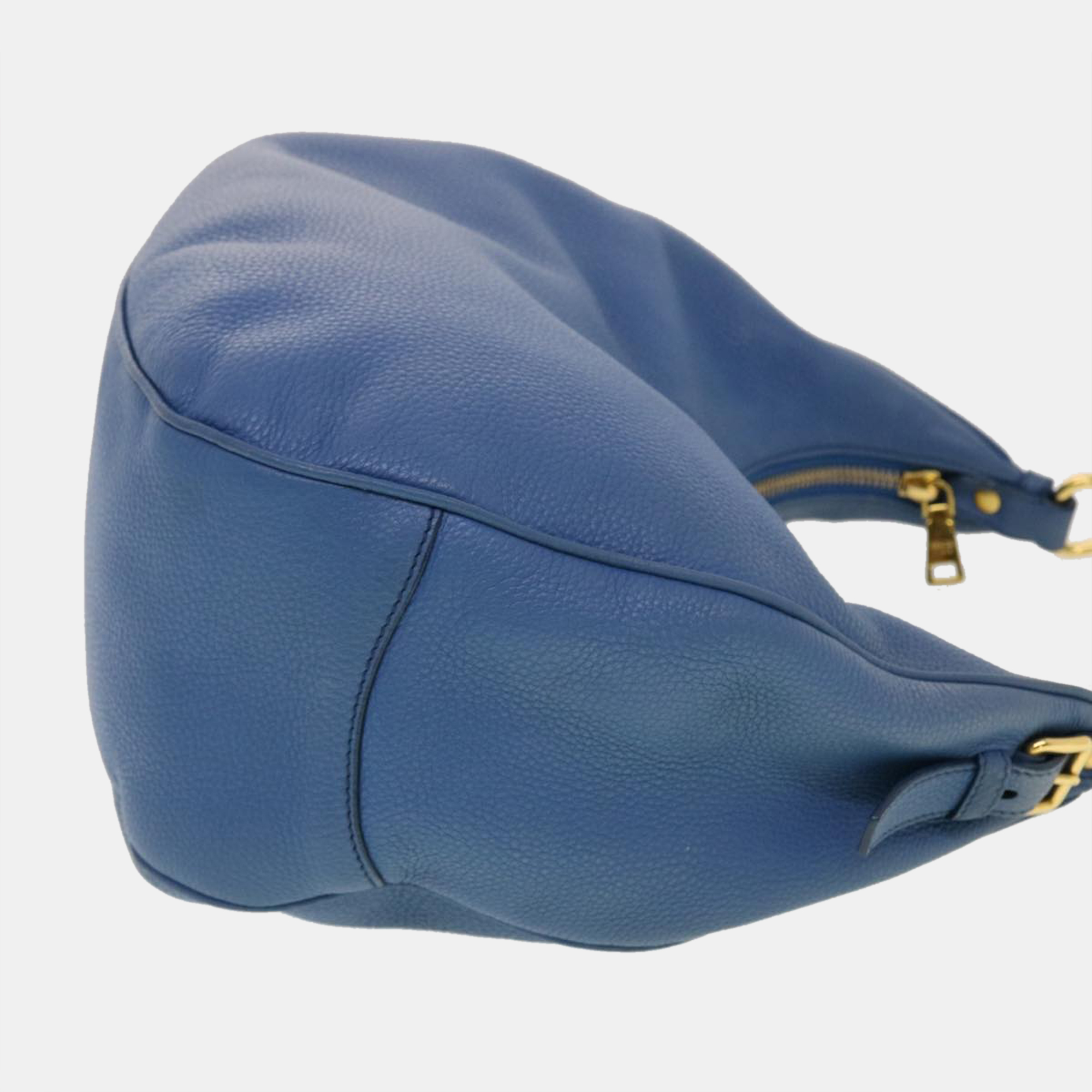 Prada Blue Leather Logo bag