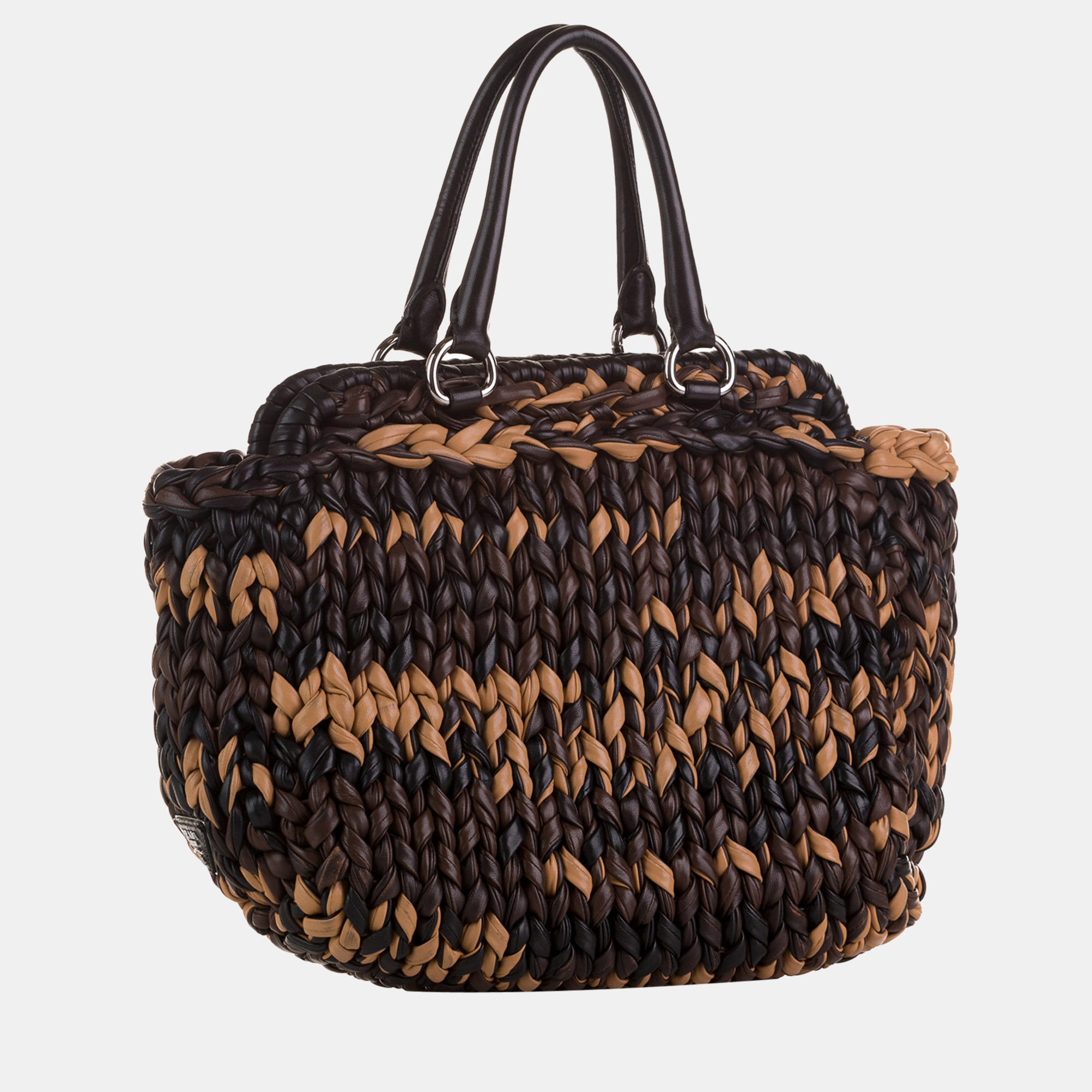 

Prada Brown Knit Nappa Tote Bag