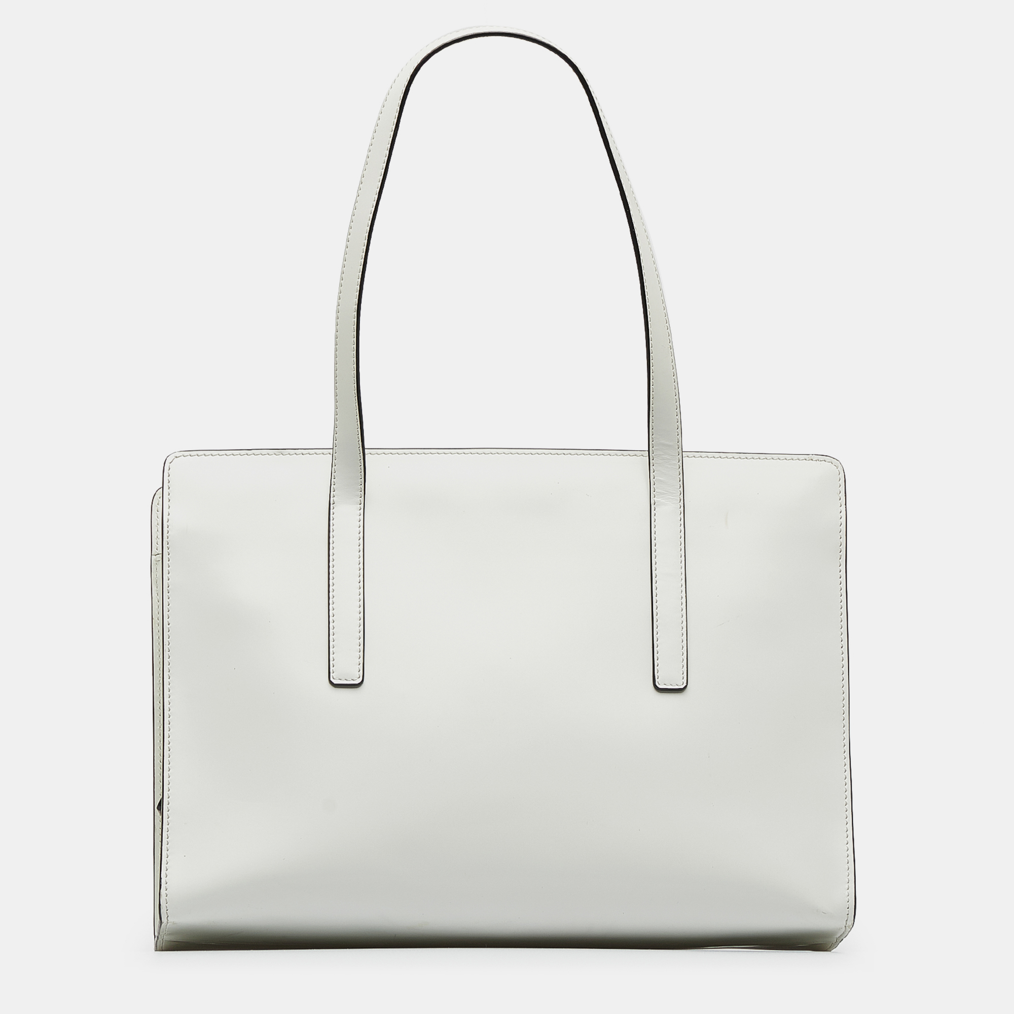 

Prada Medium Re-Edition 1995 Leather Tote Bag, White