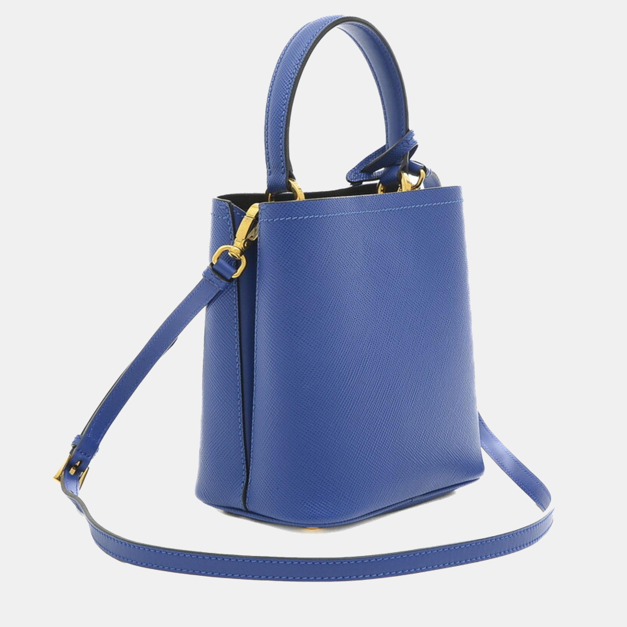 

Prada Blue Saffiano Cuir Leather Small Panier Top Handle Bags