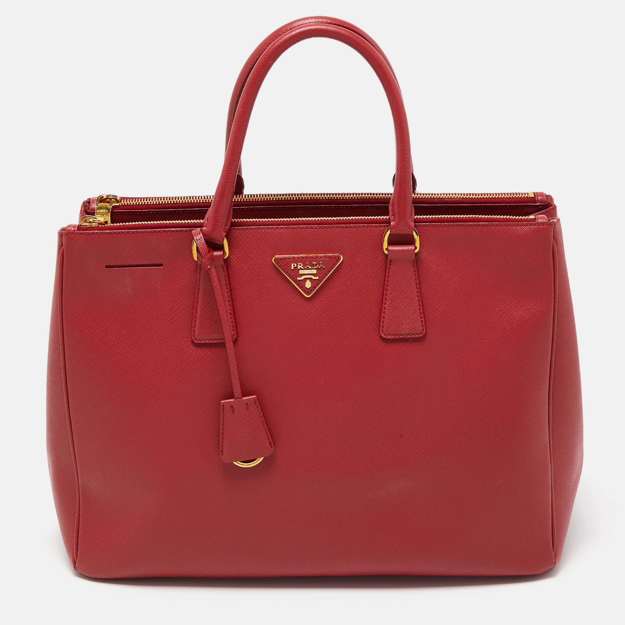 

Prada Red Saffiano Leather  Galleria Tote Bag