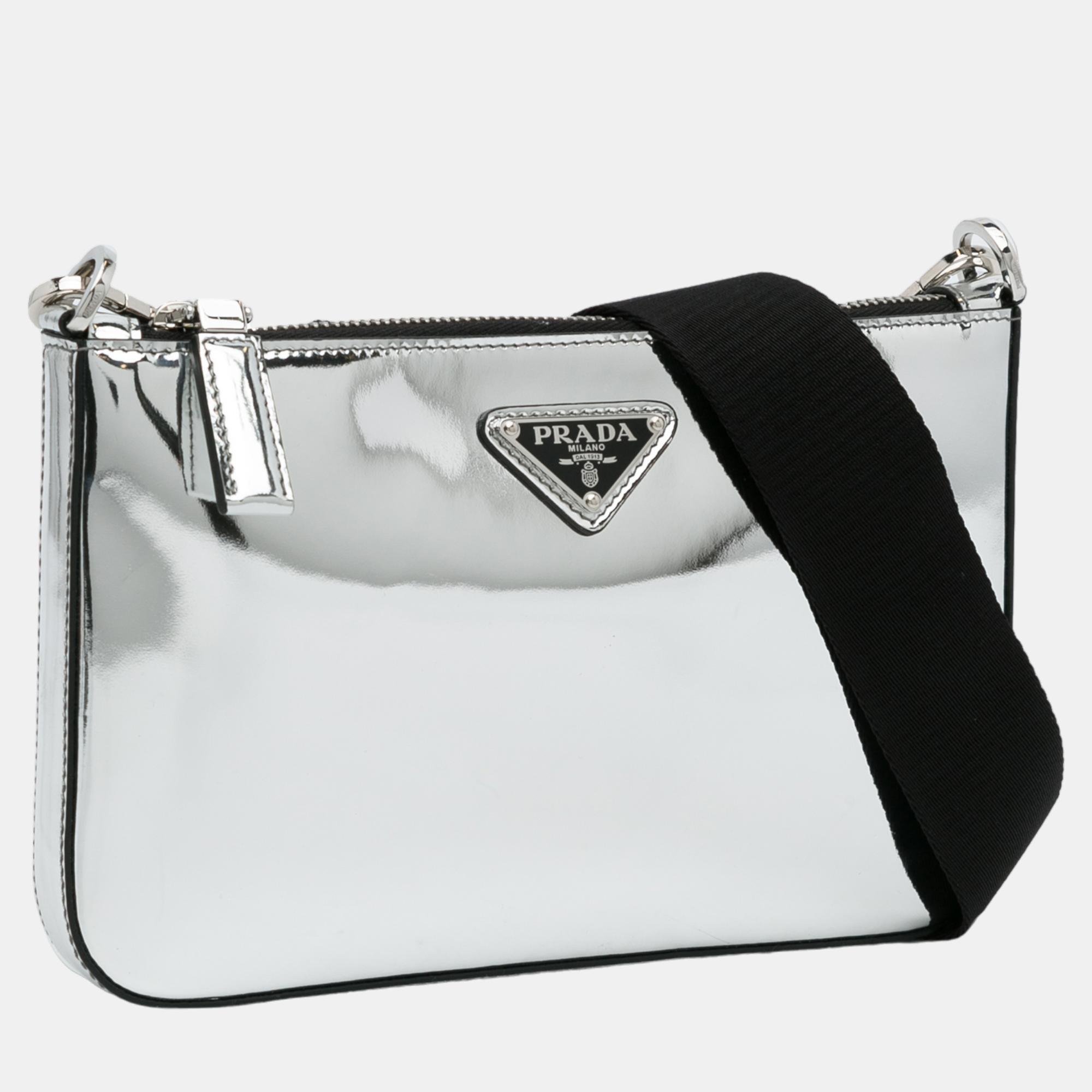 

Prada Silver Re-Edition Zip Messenger Bag