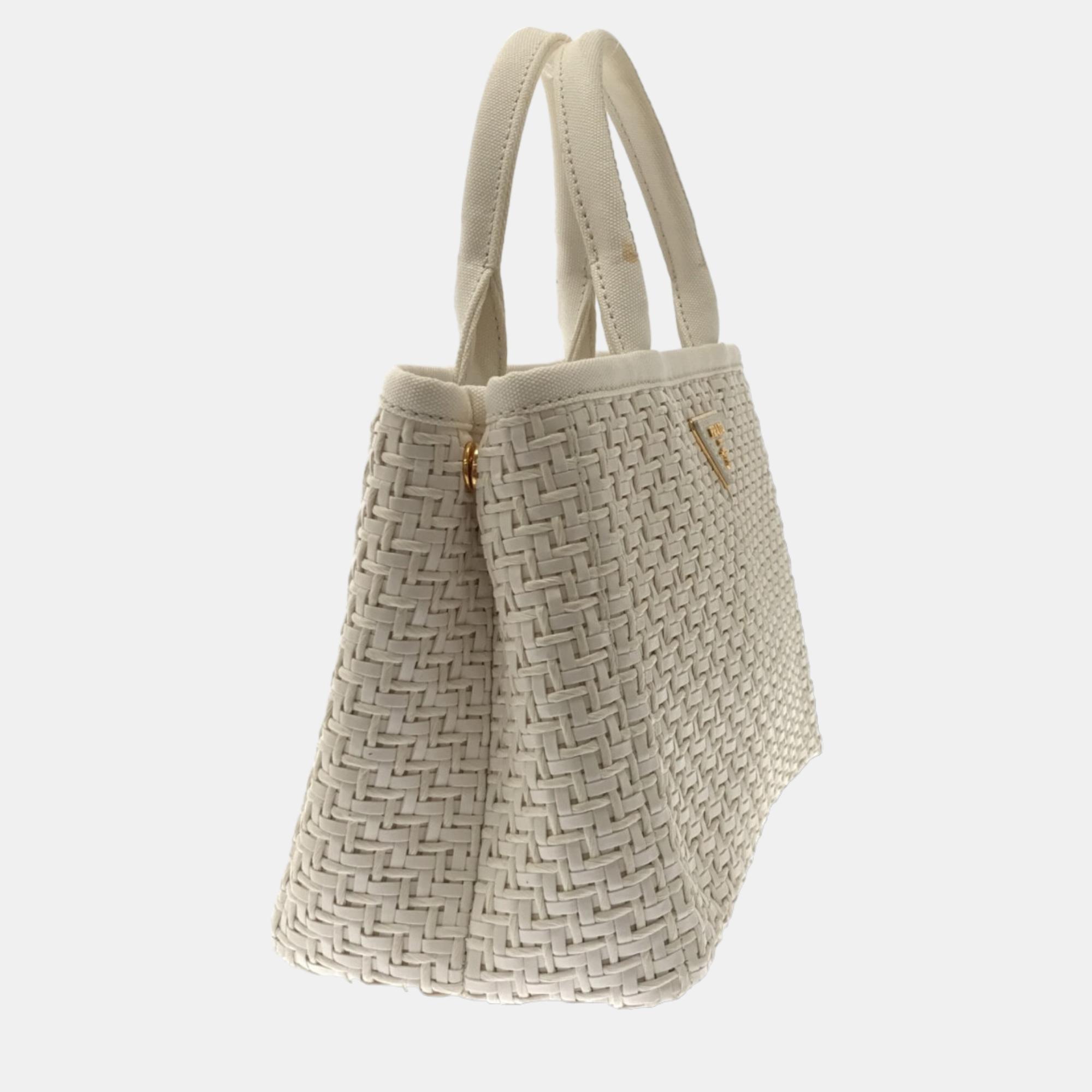 

Prada White Canvas tote Bag