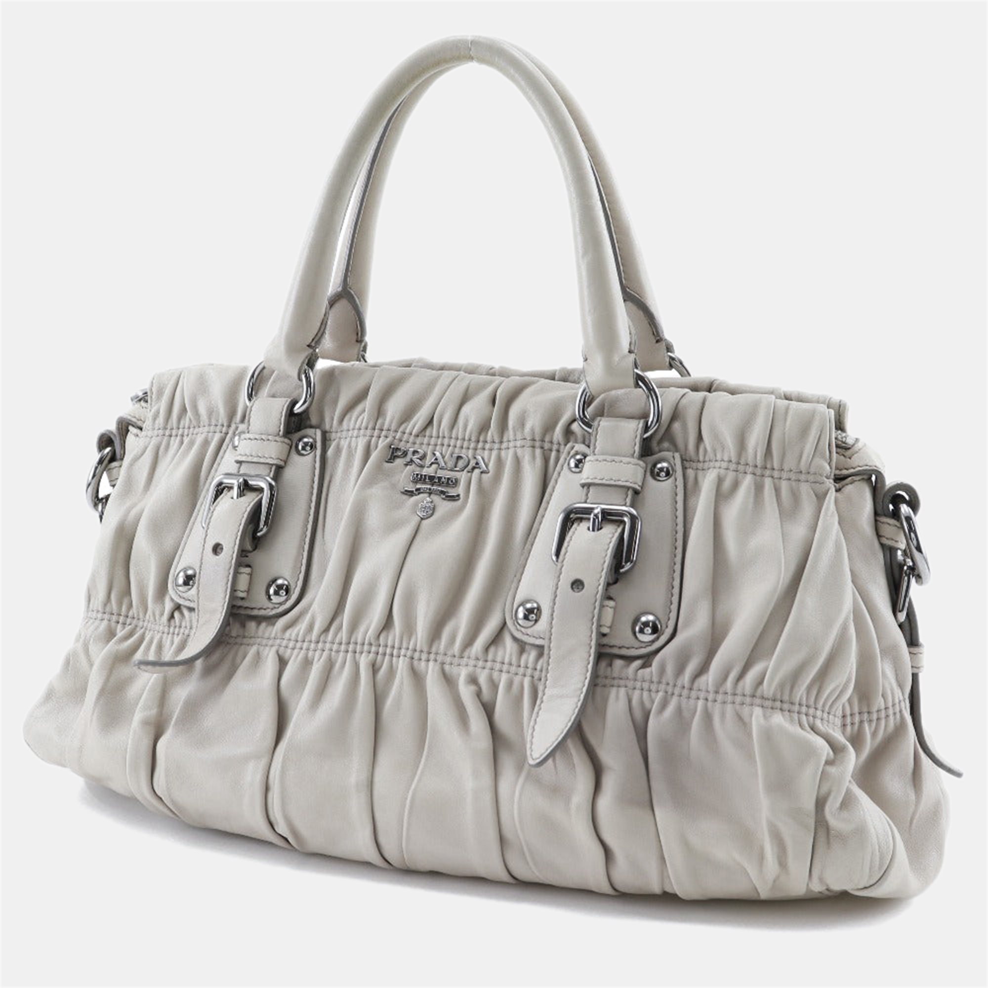 

Prada Grey Gaufre Leather Bag