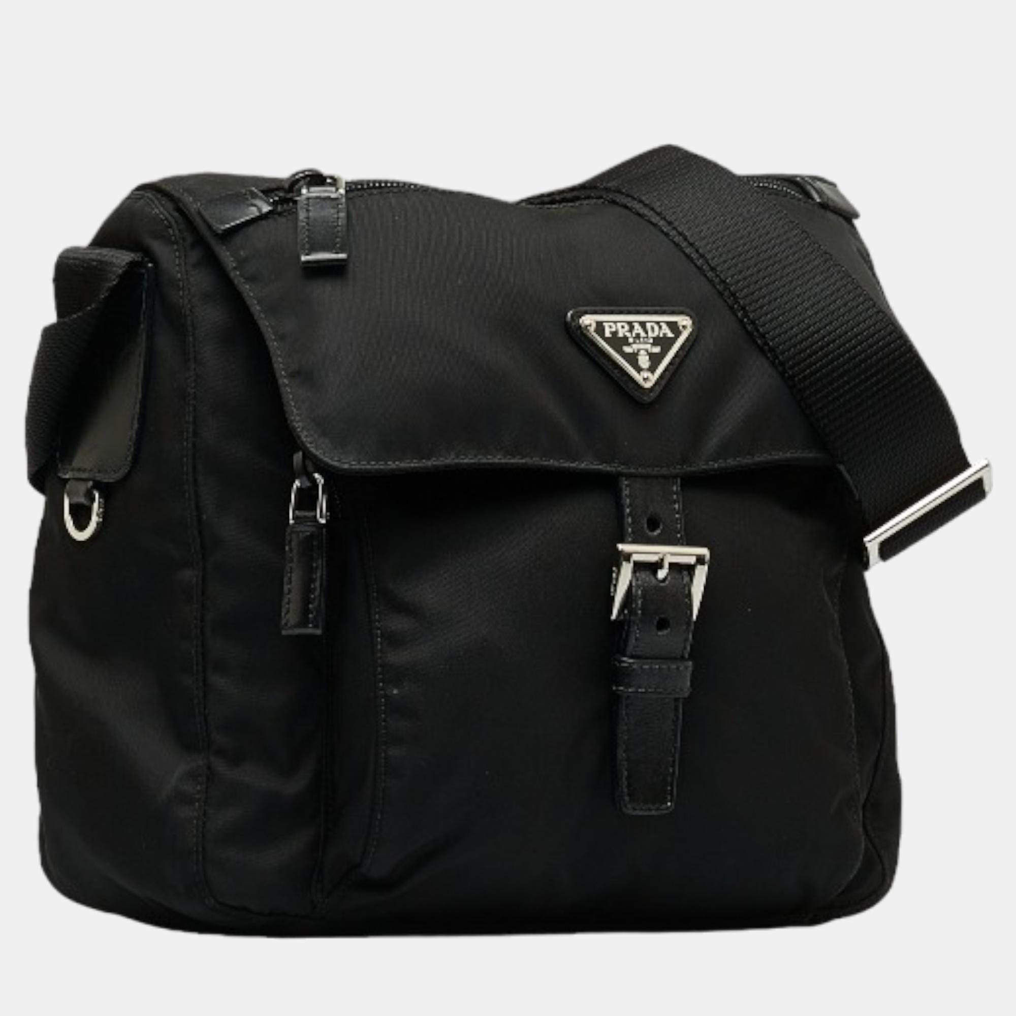 

Prada Black Nylon Tessuto Shoulder Bag