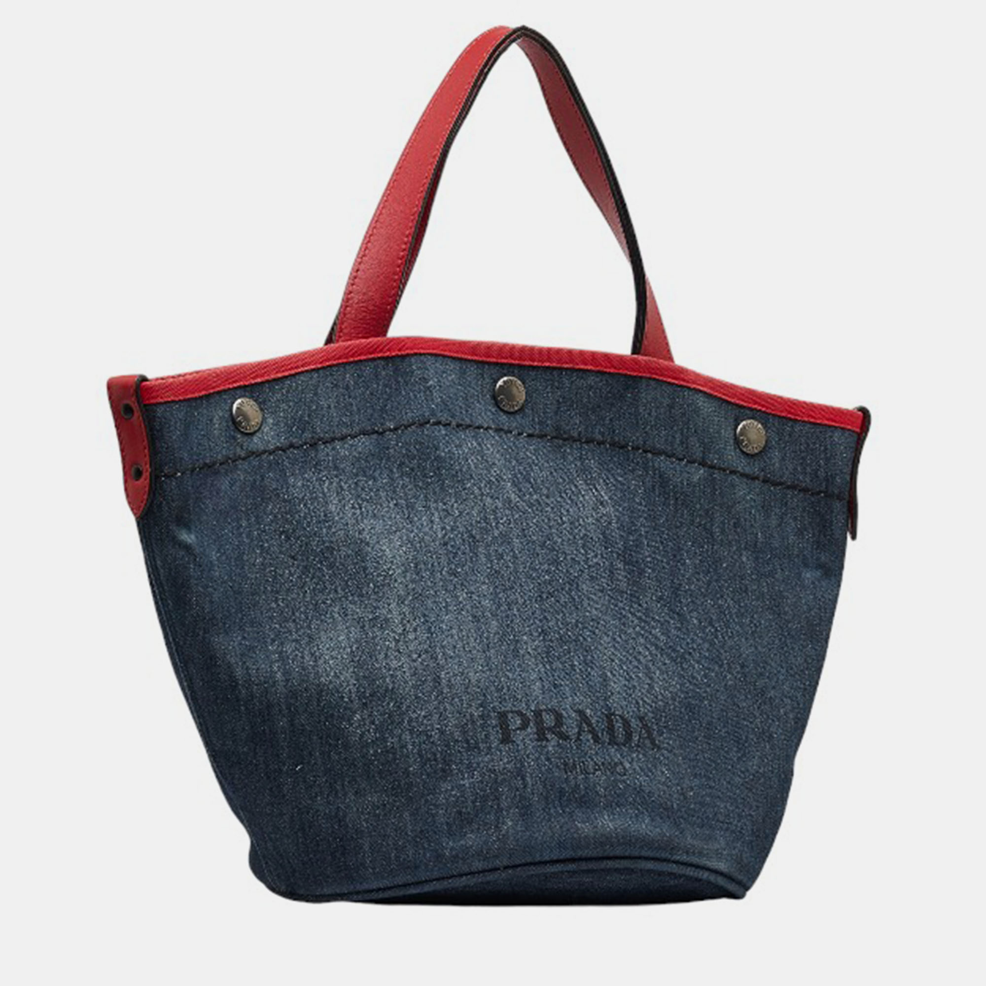 

Prada Blue Denim Leather Logo Bag