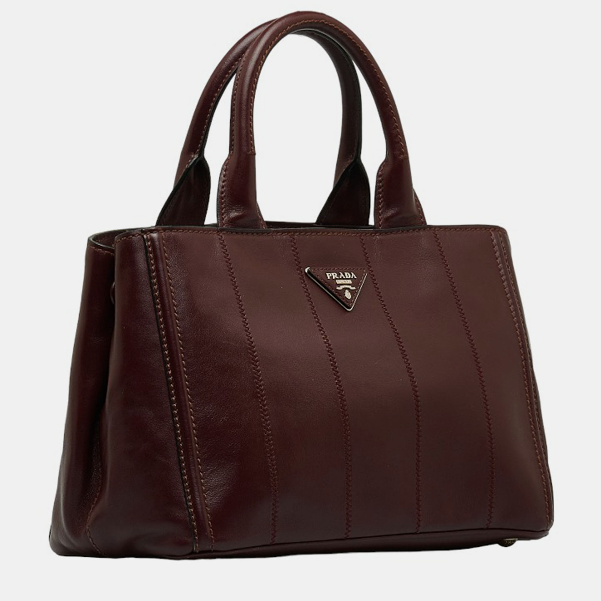 

Prada Red Leather Logo Handbag