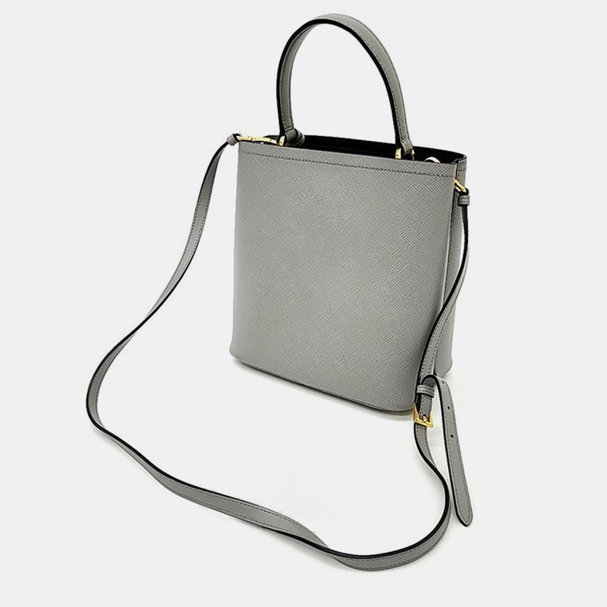 

Prada Grey Saffiano Pannier Tote and Shoulder Bag