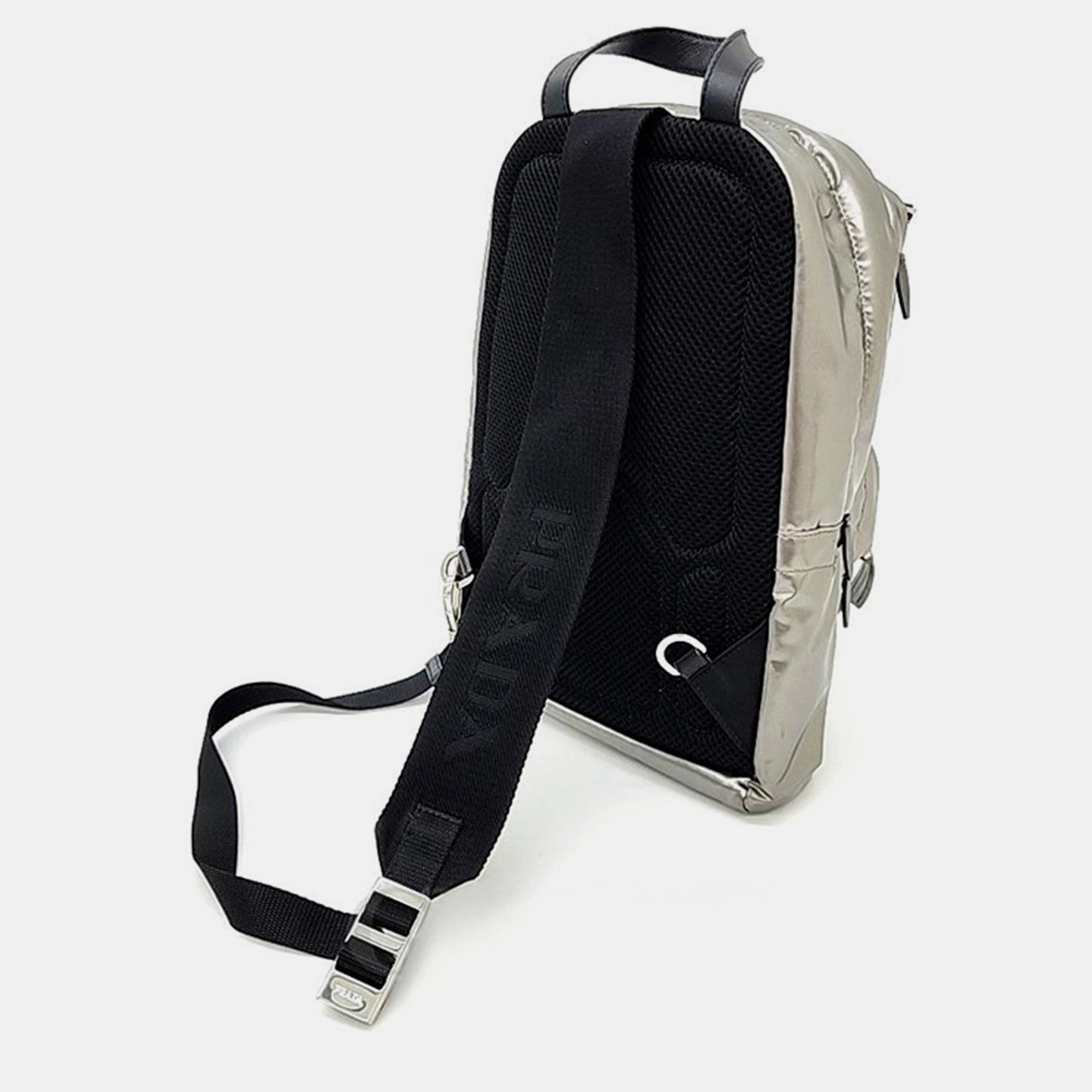 

Prada Tesuto Metal Single-Rope Backpack (1BZ026), Grey