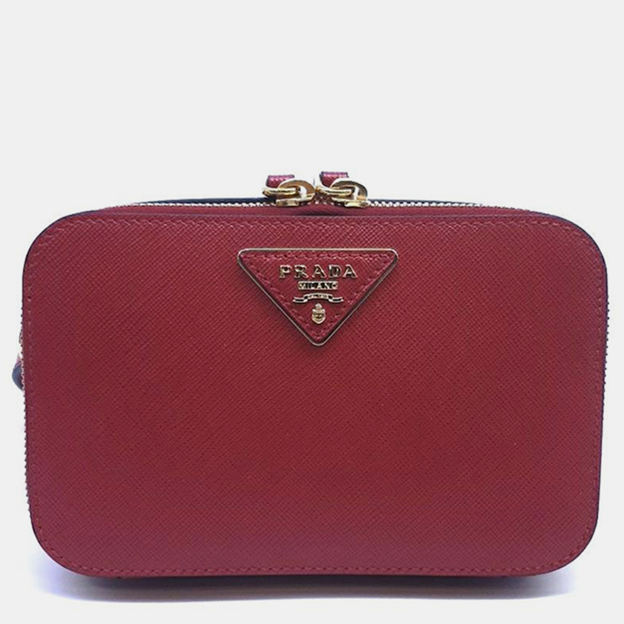 Pre-owned Prada Odette Saffiano Belt Bag (1bl019) In Red