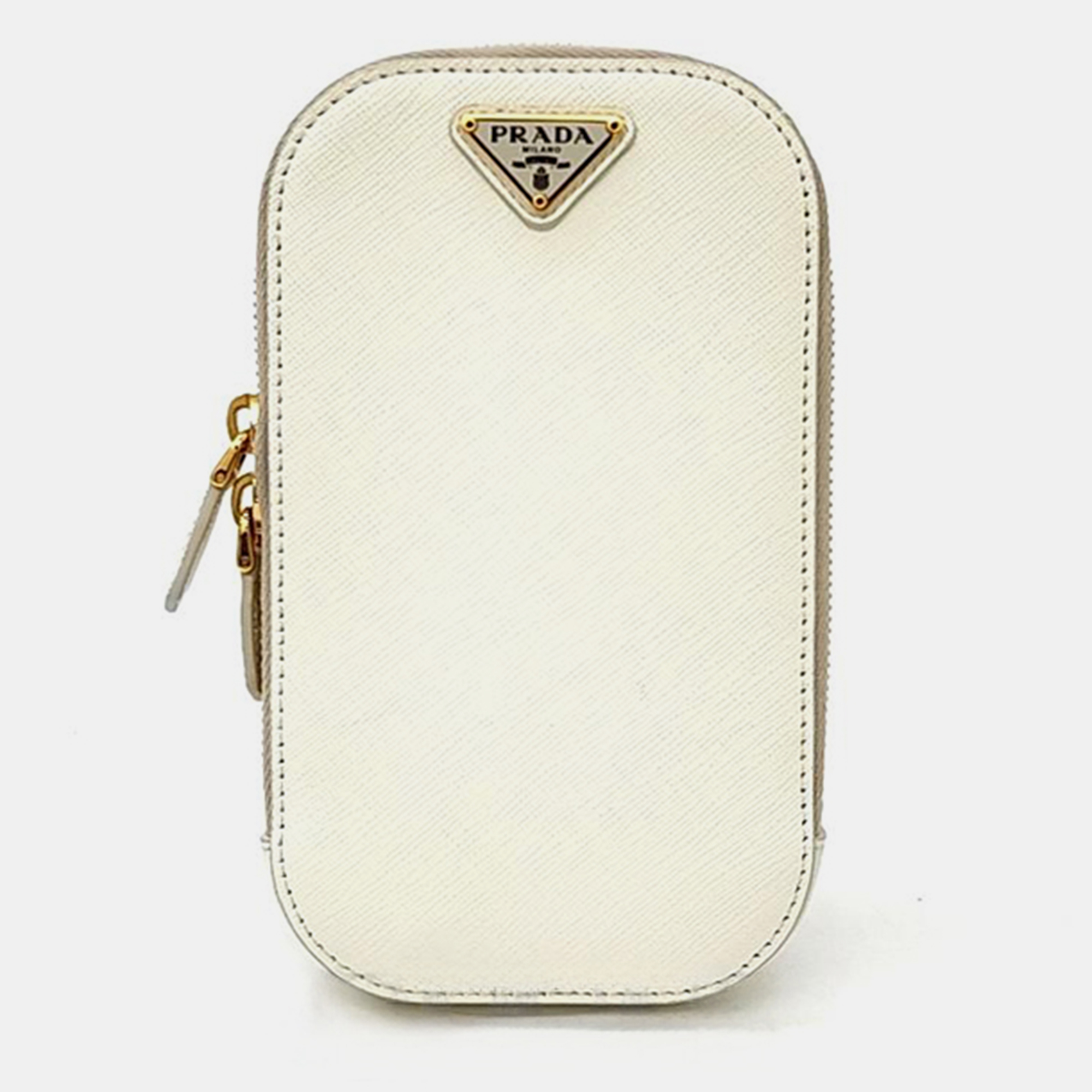 Pre-owned Prada Saffiano Mini Cross Bag In White