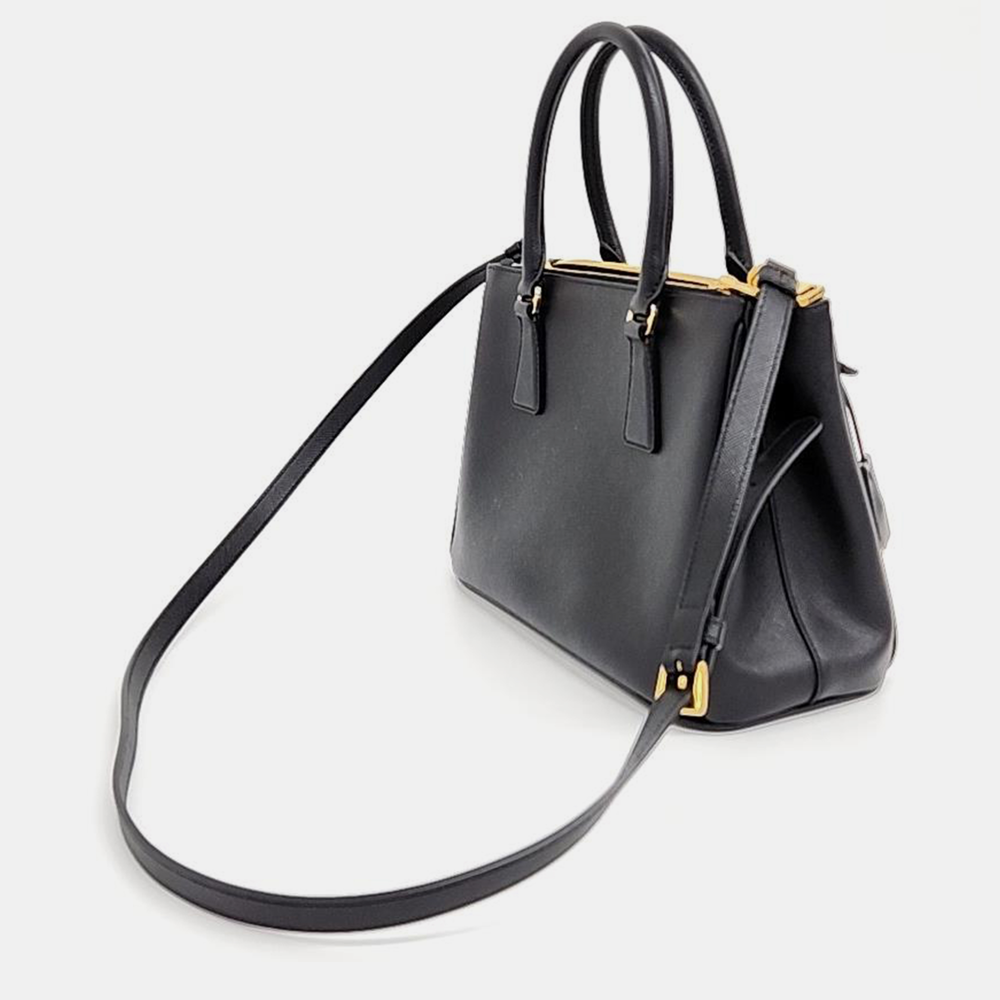 

Prada Saffiano Lux Tote and Shoulder Bag (1BA863), Black