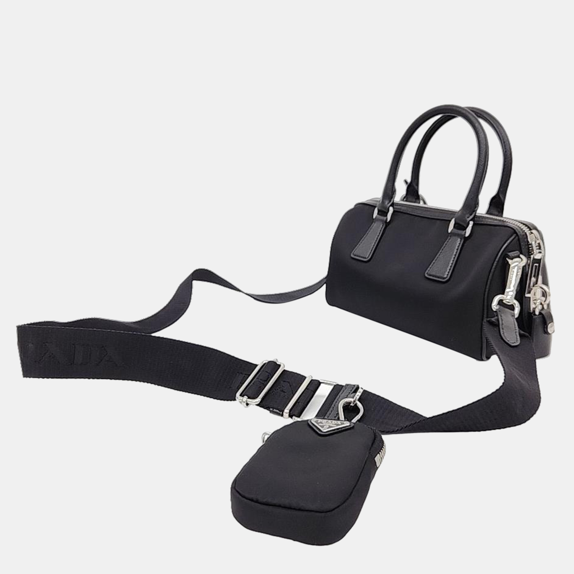 

Prada Mini Tote and Shoulder Bag (1BB846), Black